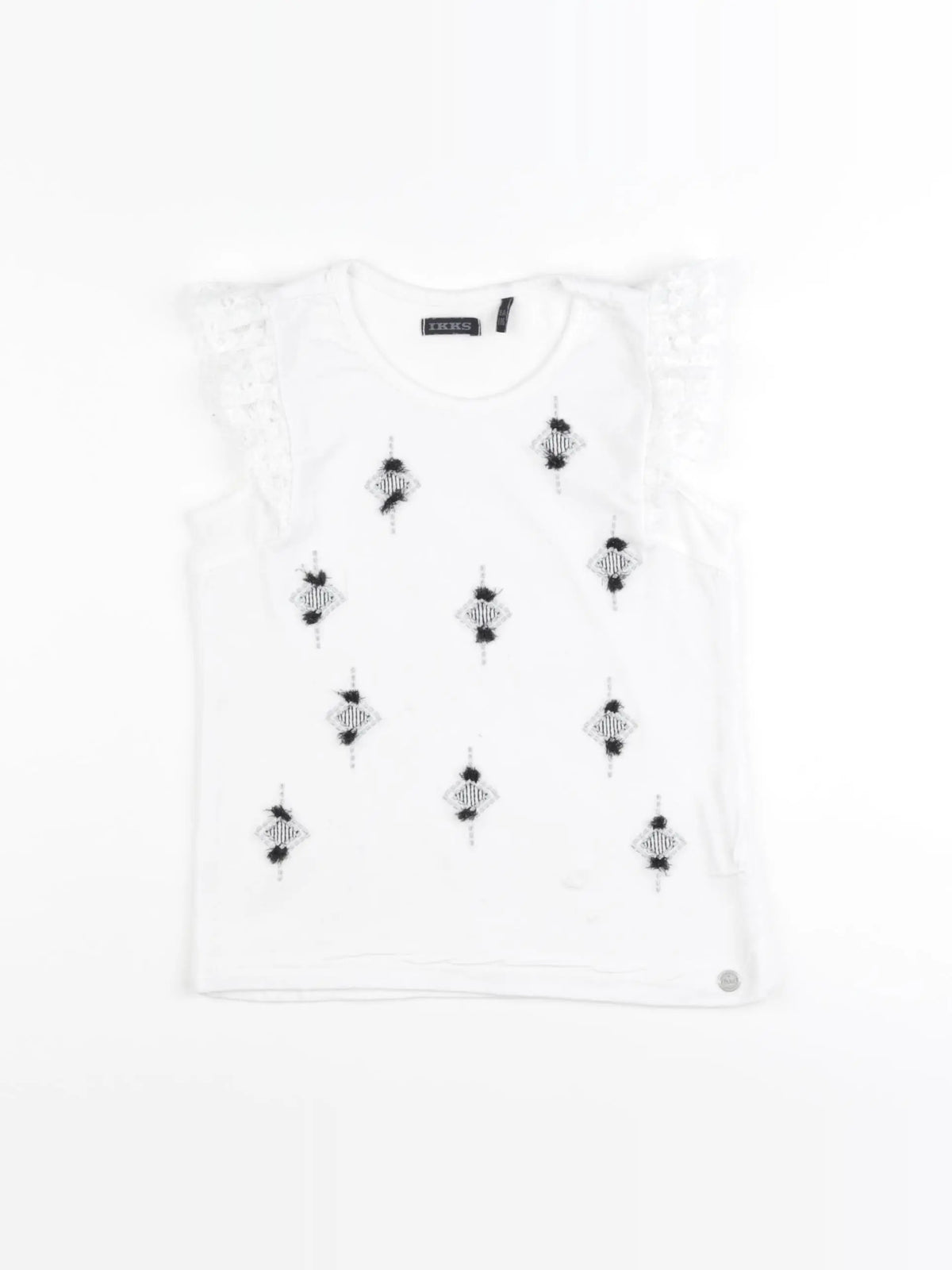 IKKS - débardeur blanc, noir - 6 ans