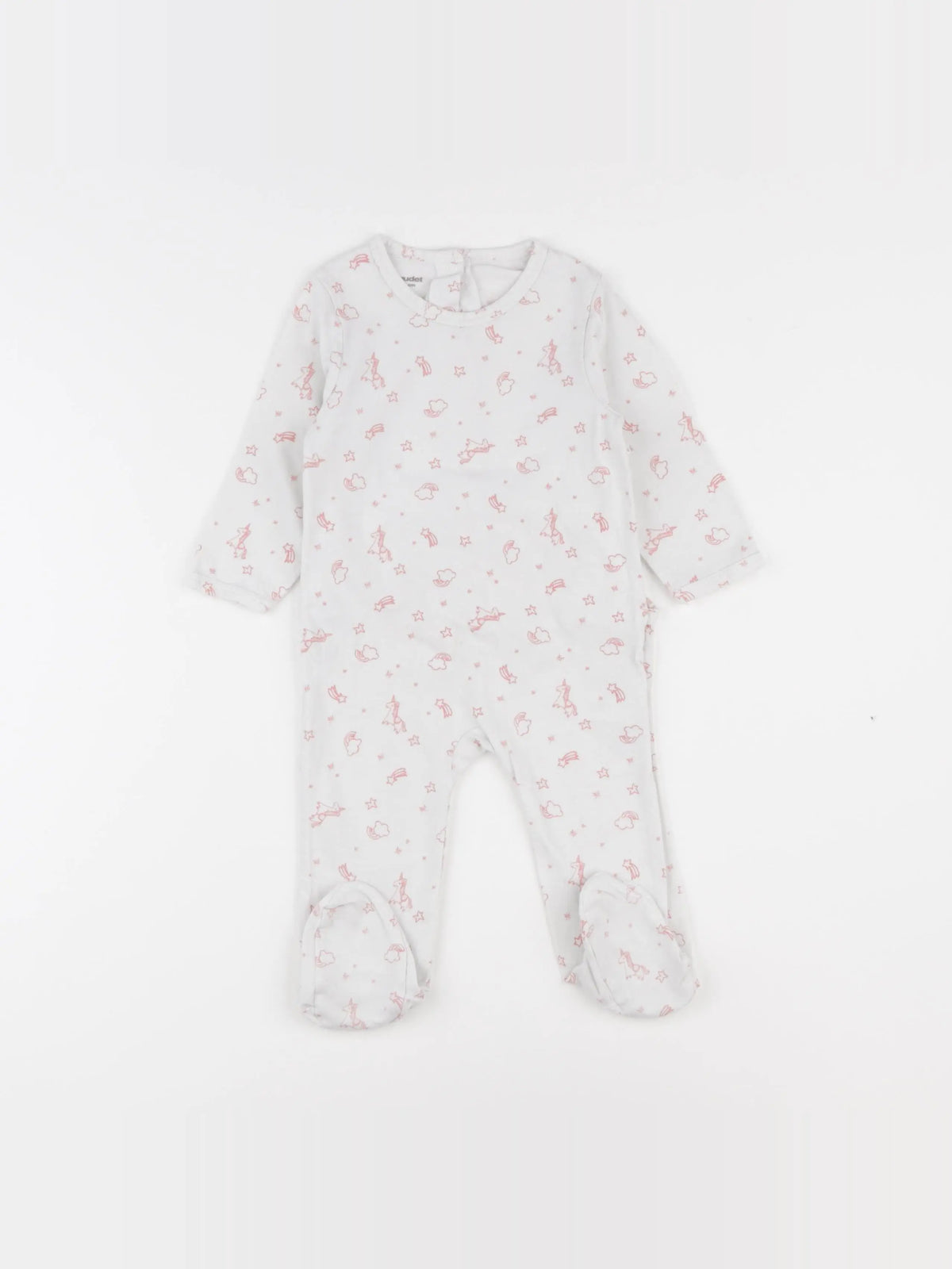 Vertbaudet - pyjama coton blanc - 9 mois