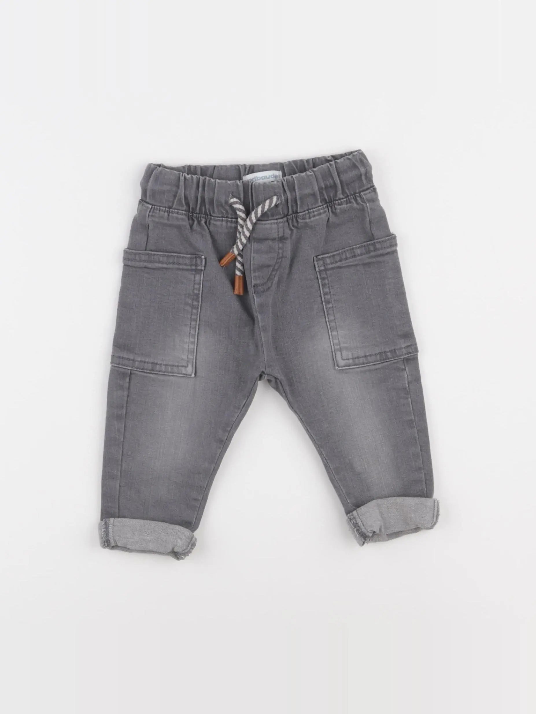 Vertbaudet - jean gris - 6 mois
