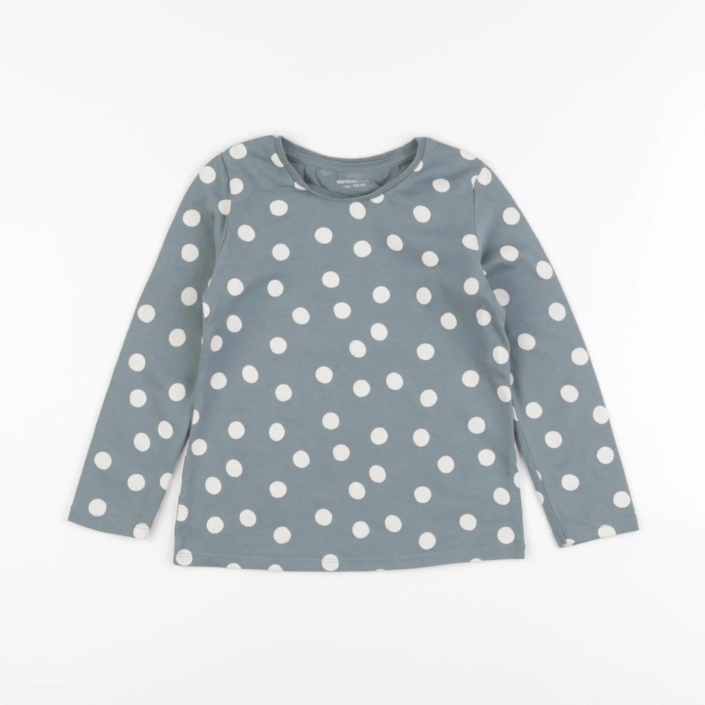 Vertbaudet - tee-shirt vert, blanc - 4 ans