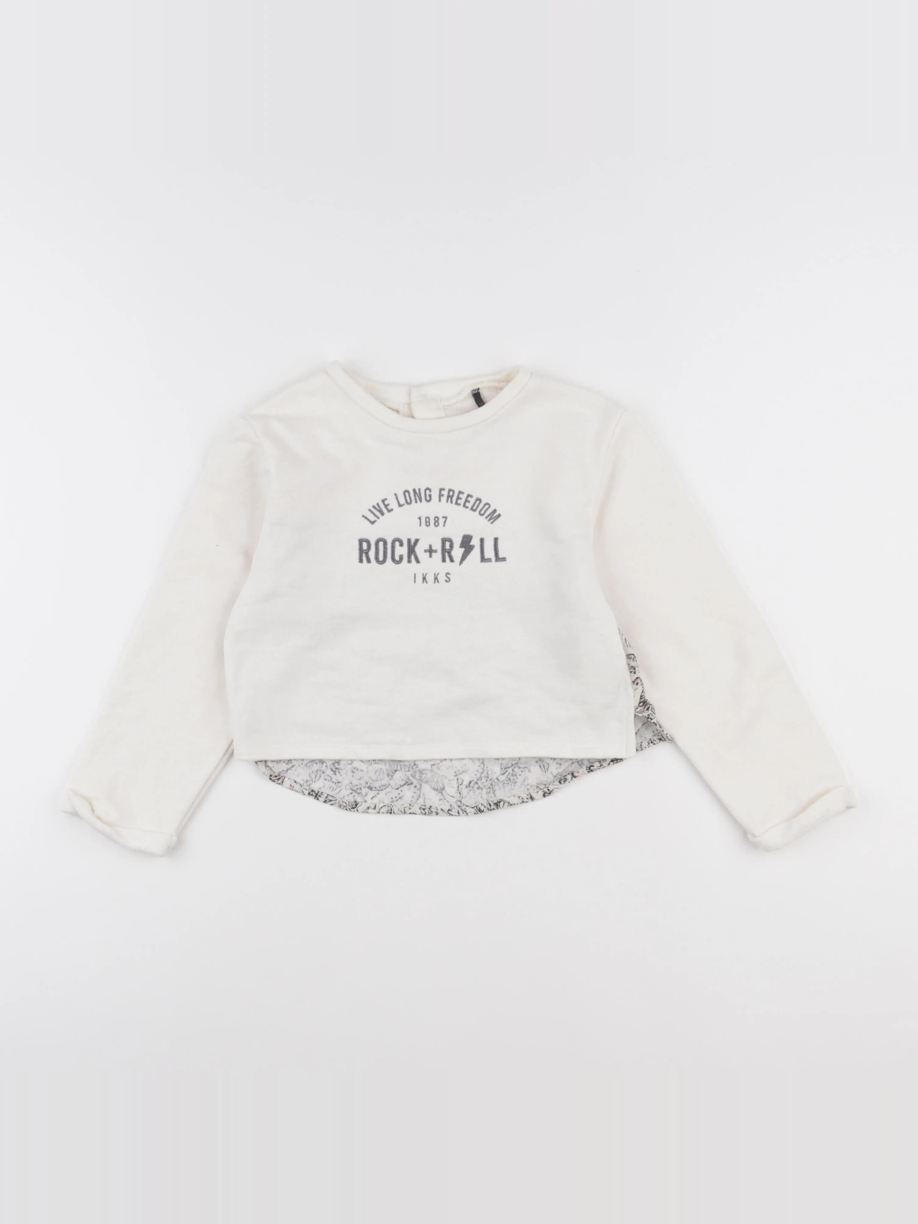 IKKS - sweat imprimé au dos beige - 5 ans