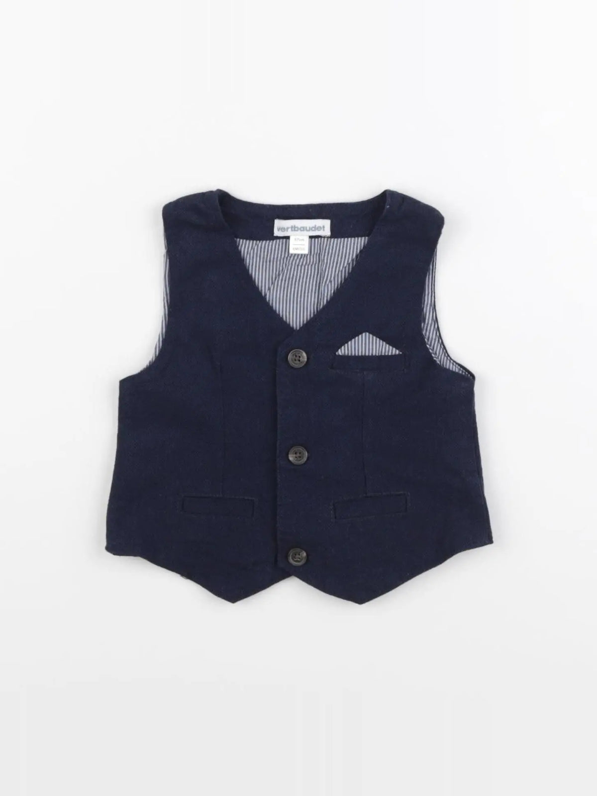 Vertbaudet - gilet bleu - 6 mois