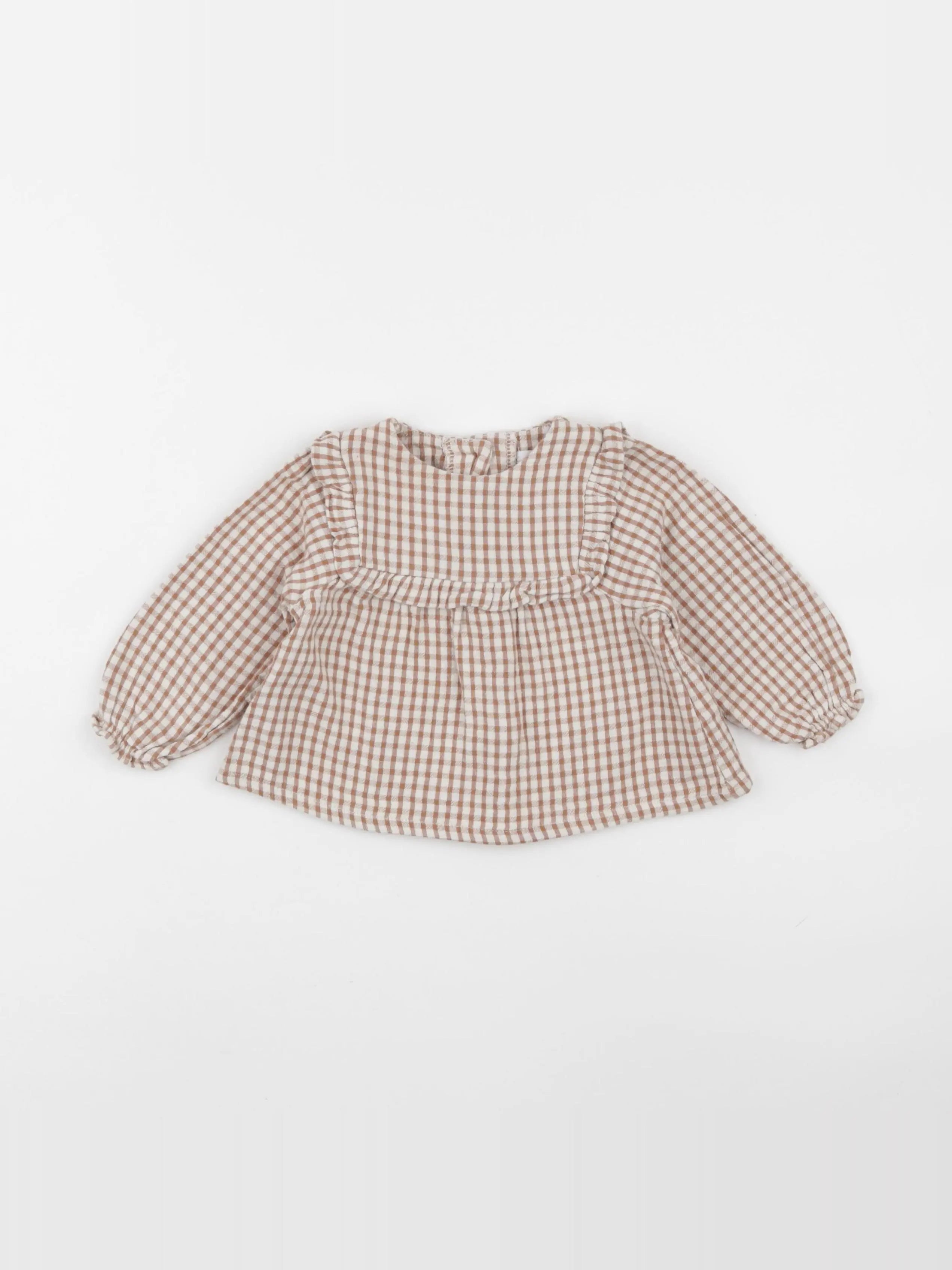 Vertbaudet - blouse marron - 6 mois
