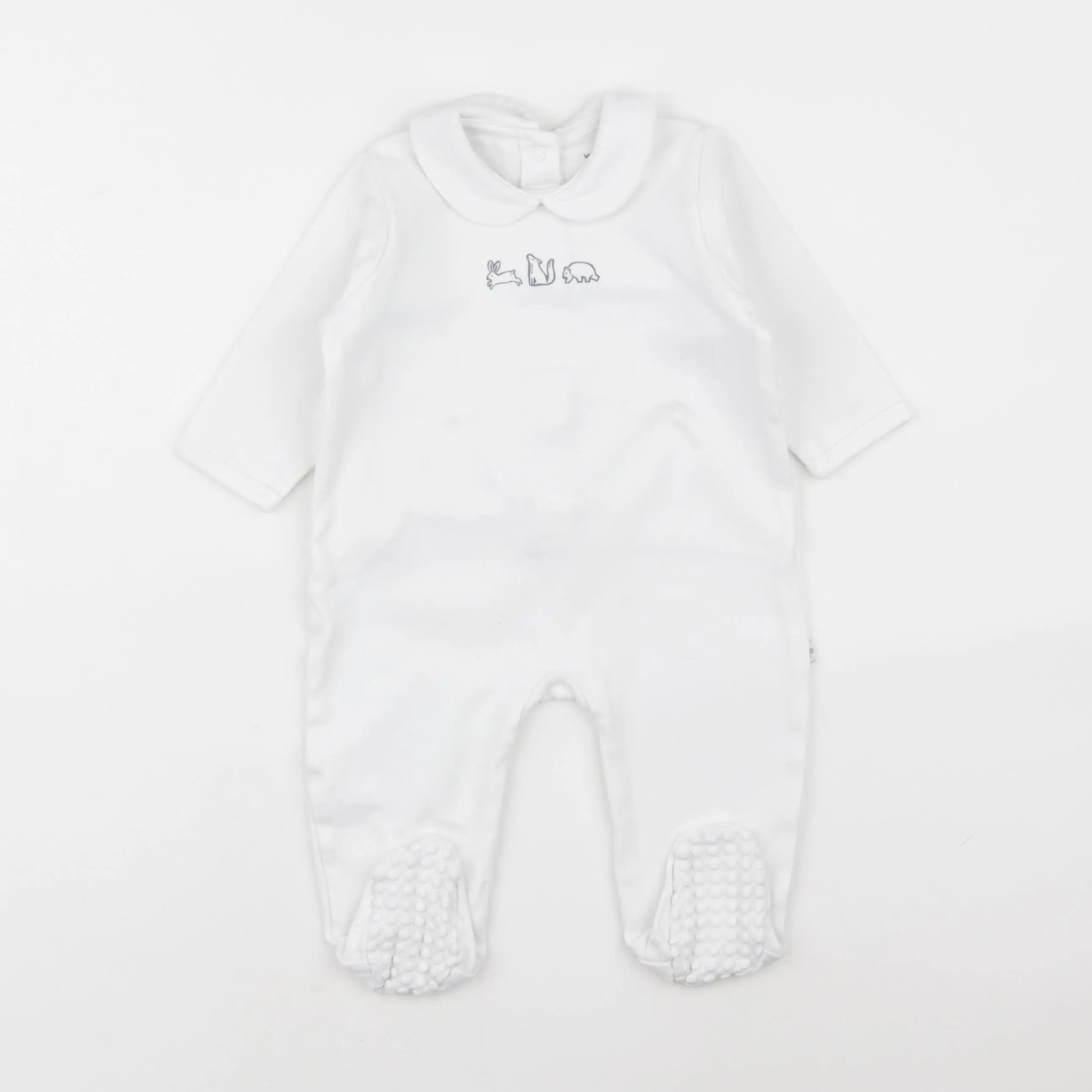 Vertbaudet - pyjama coton blanc - 9 mois