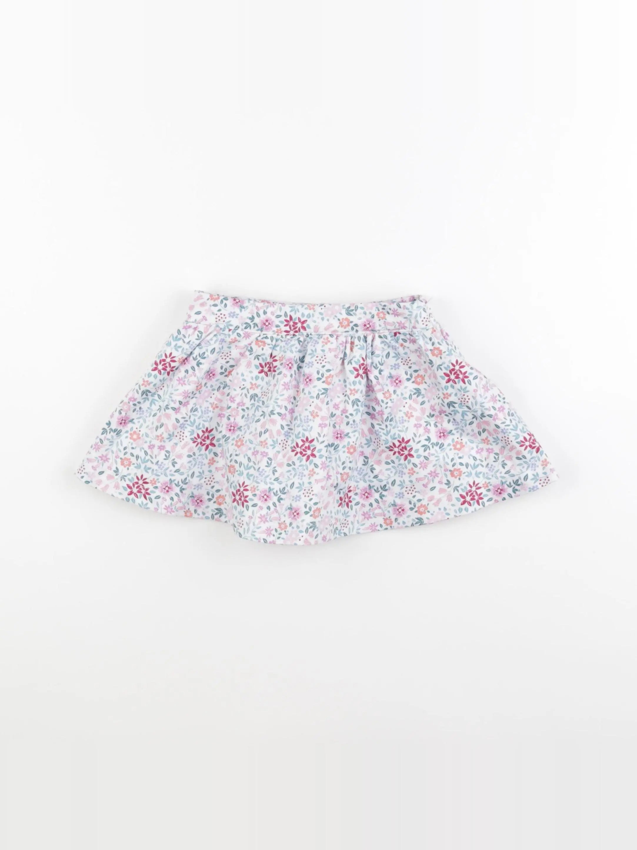 Vertbaudet - jupe blanc, rose - 2 ans