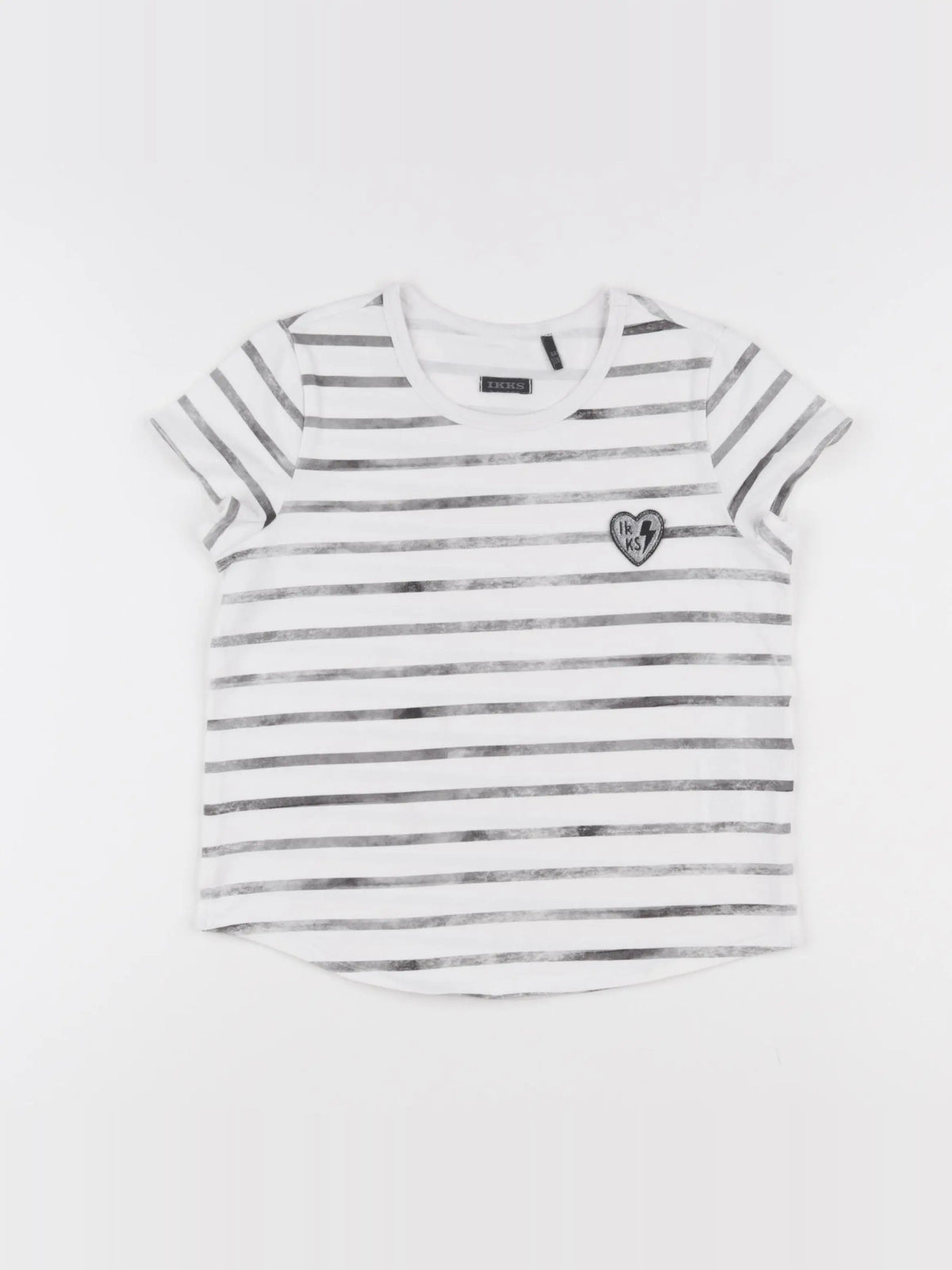 IKKS - tee-shirt blanc, gris - 8 ans