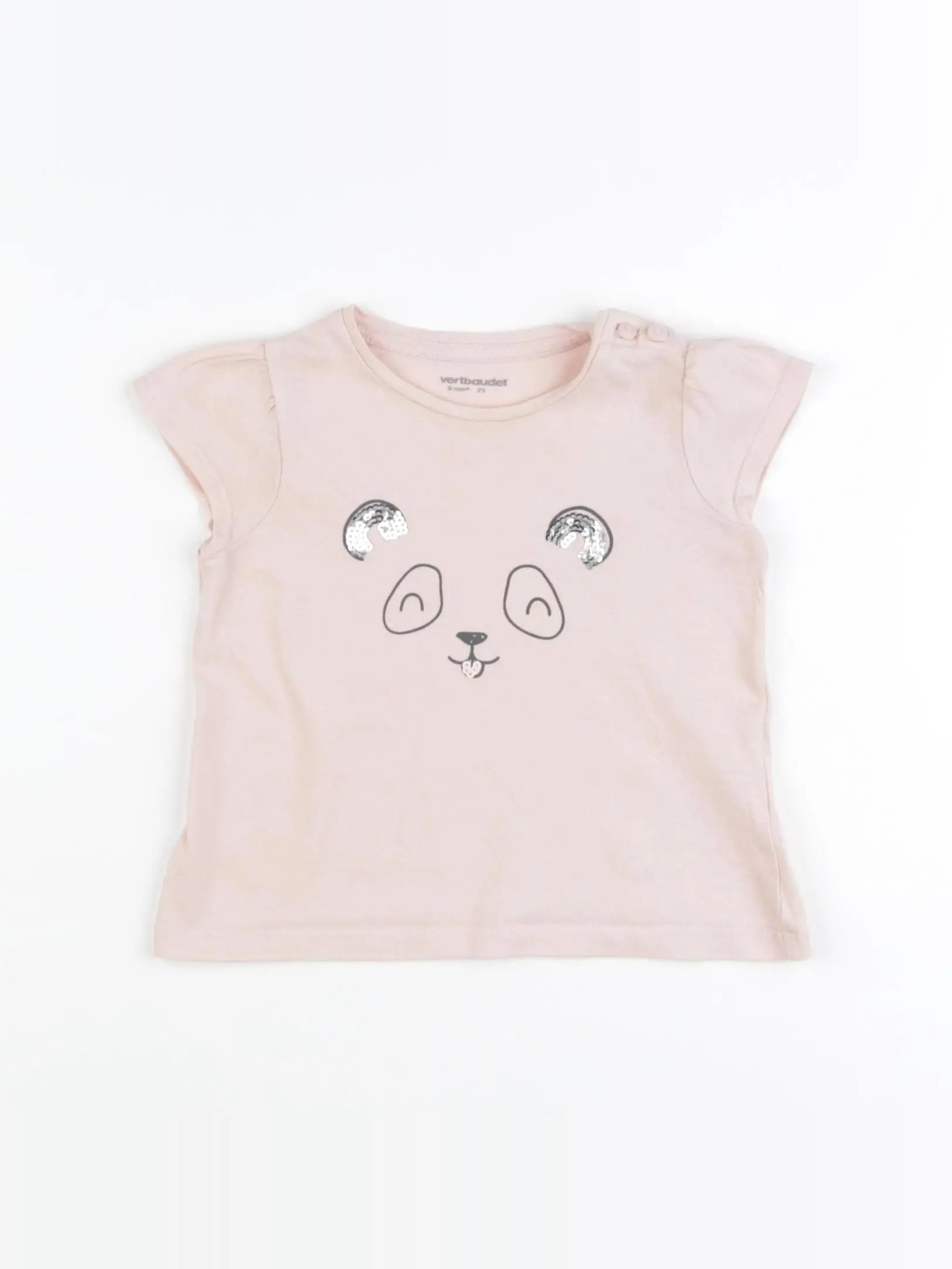 Vertbaudet - tee-shirt rose - 9 mois