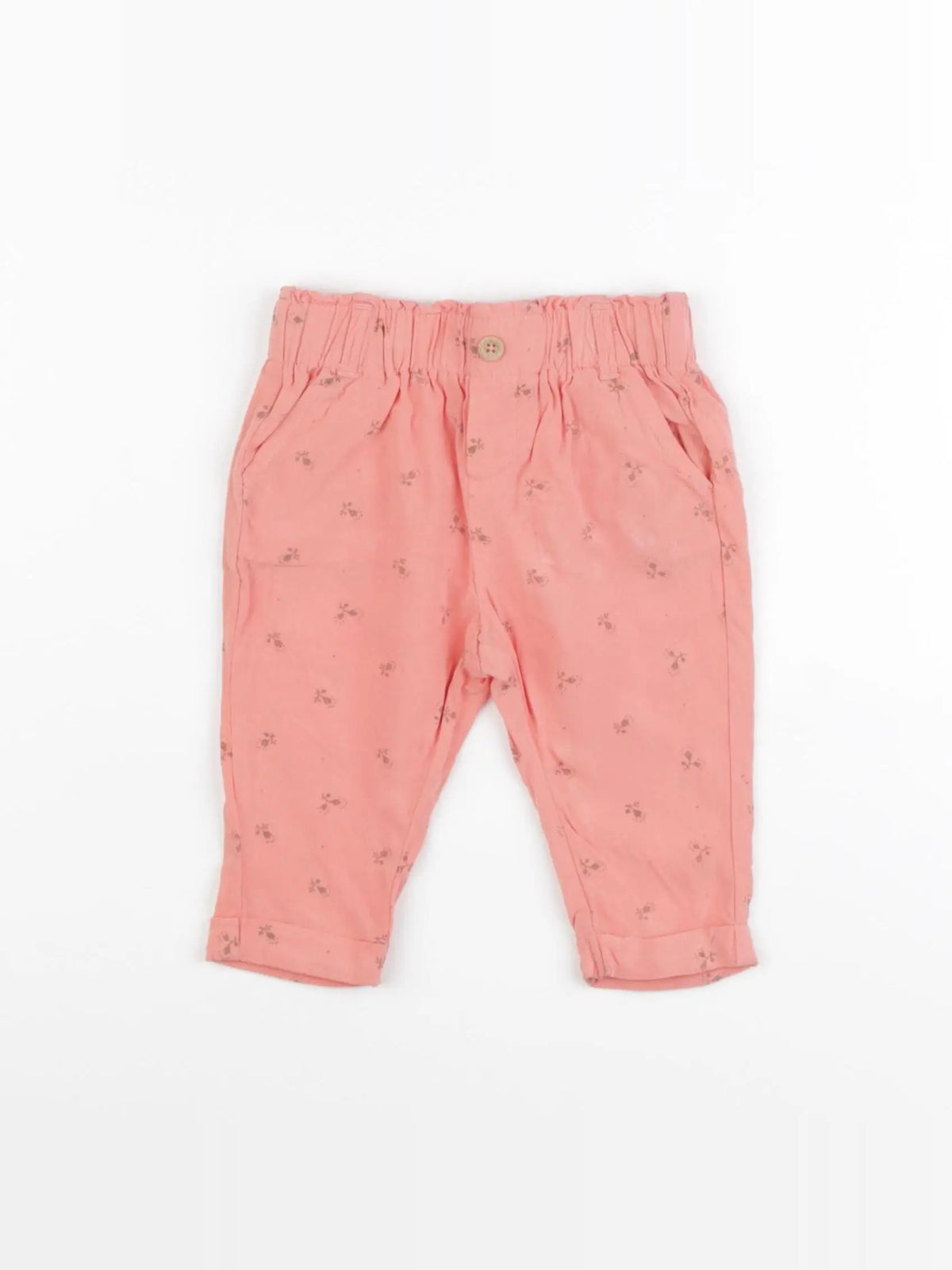 Vertbaudet - pantalon orange - 9 mois