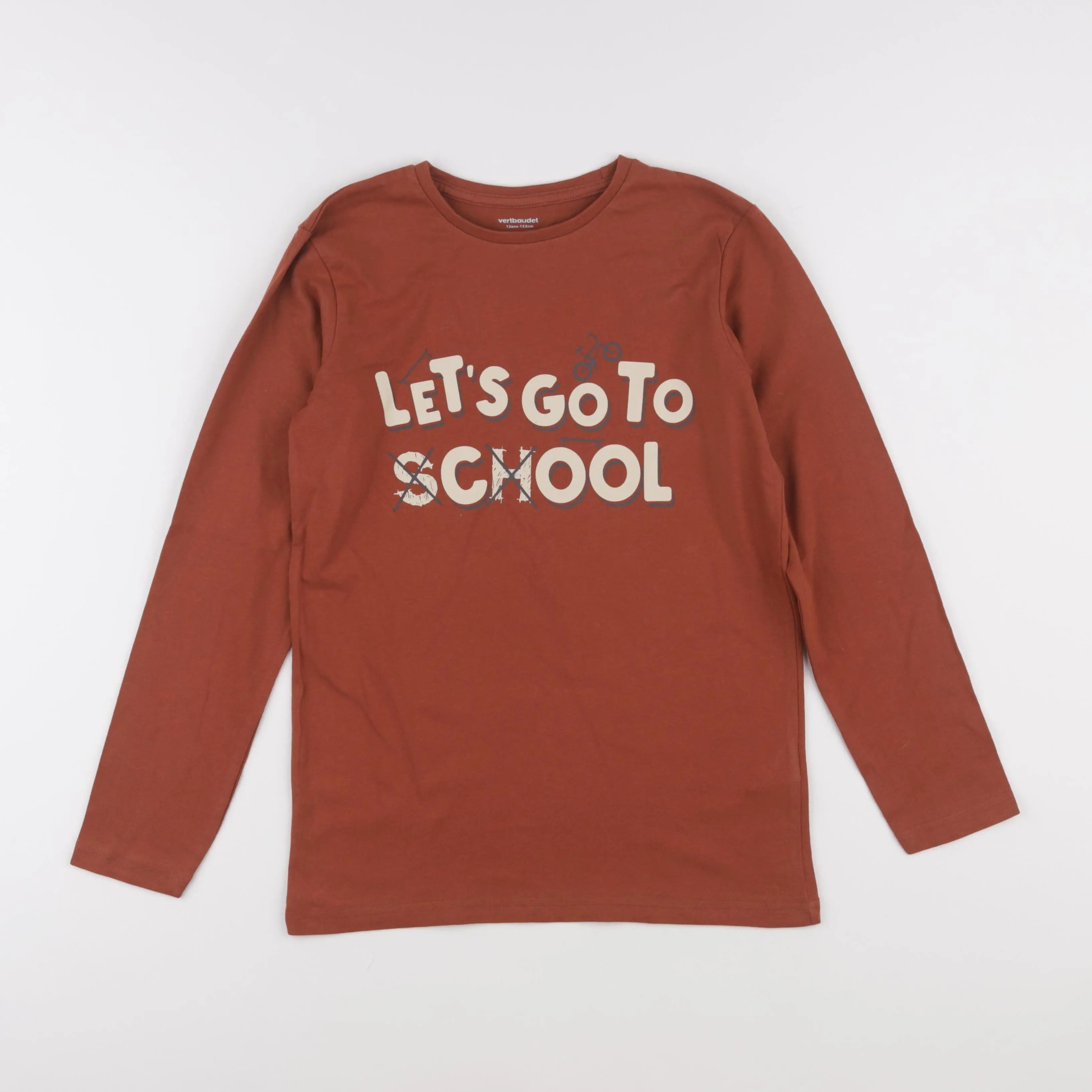 Vertbaudet - tee-shirt marron - 12 ans