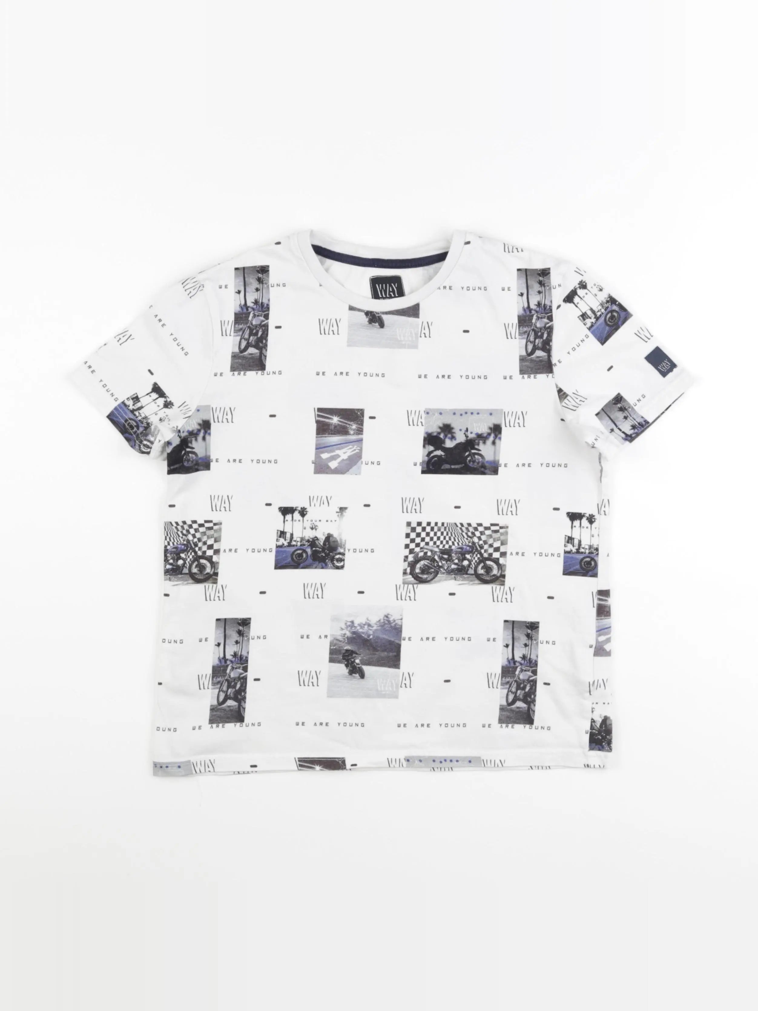 IKKS - tee-shirt blanc, gris - 12 ans