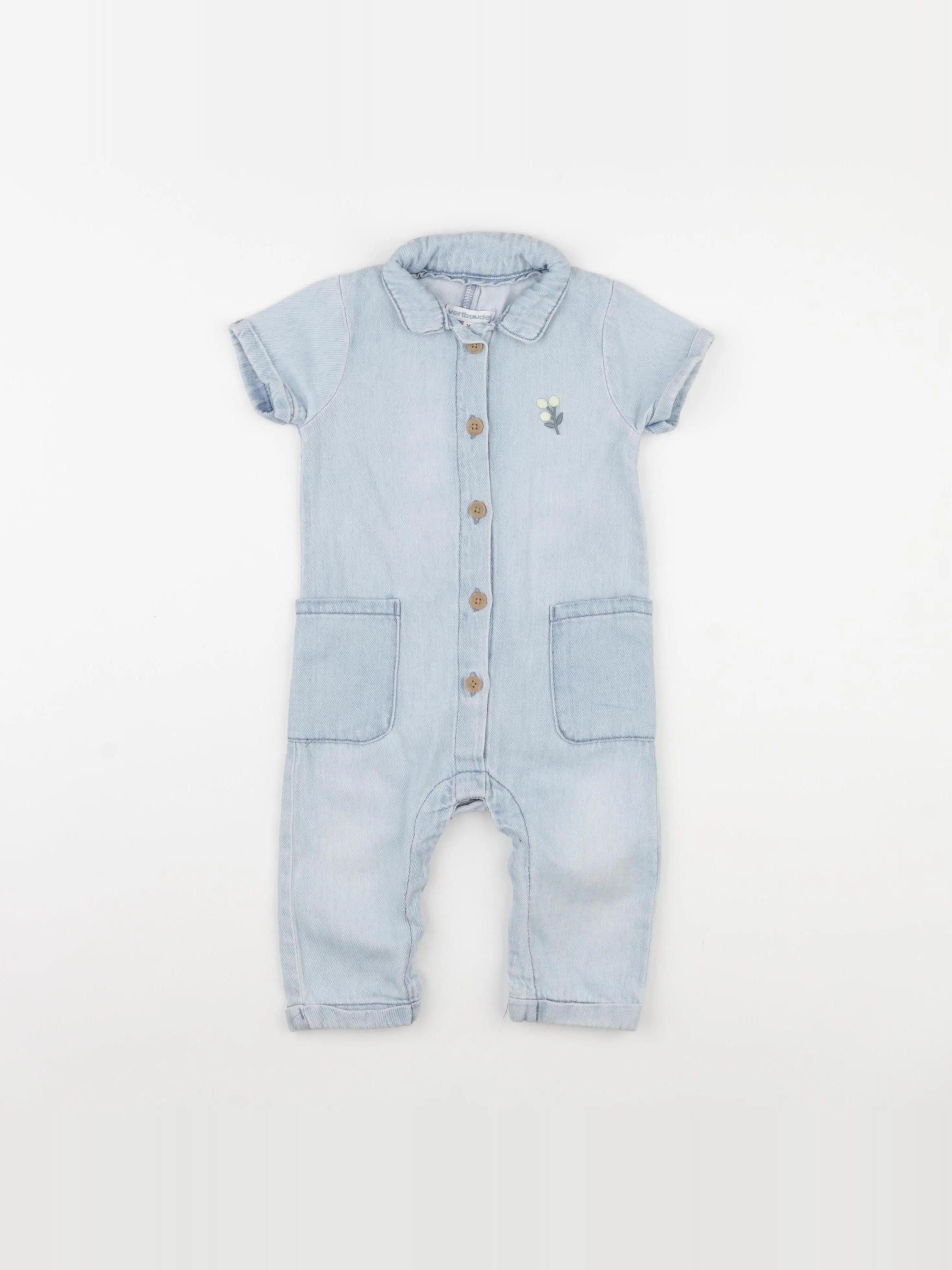 Vertbaudet - combinaison bleu - 12 mois