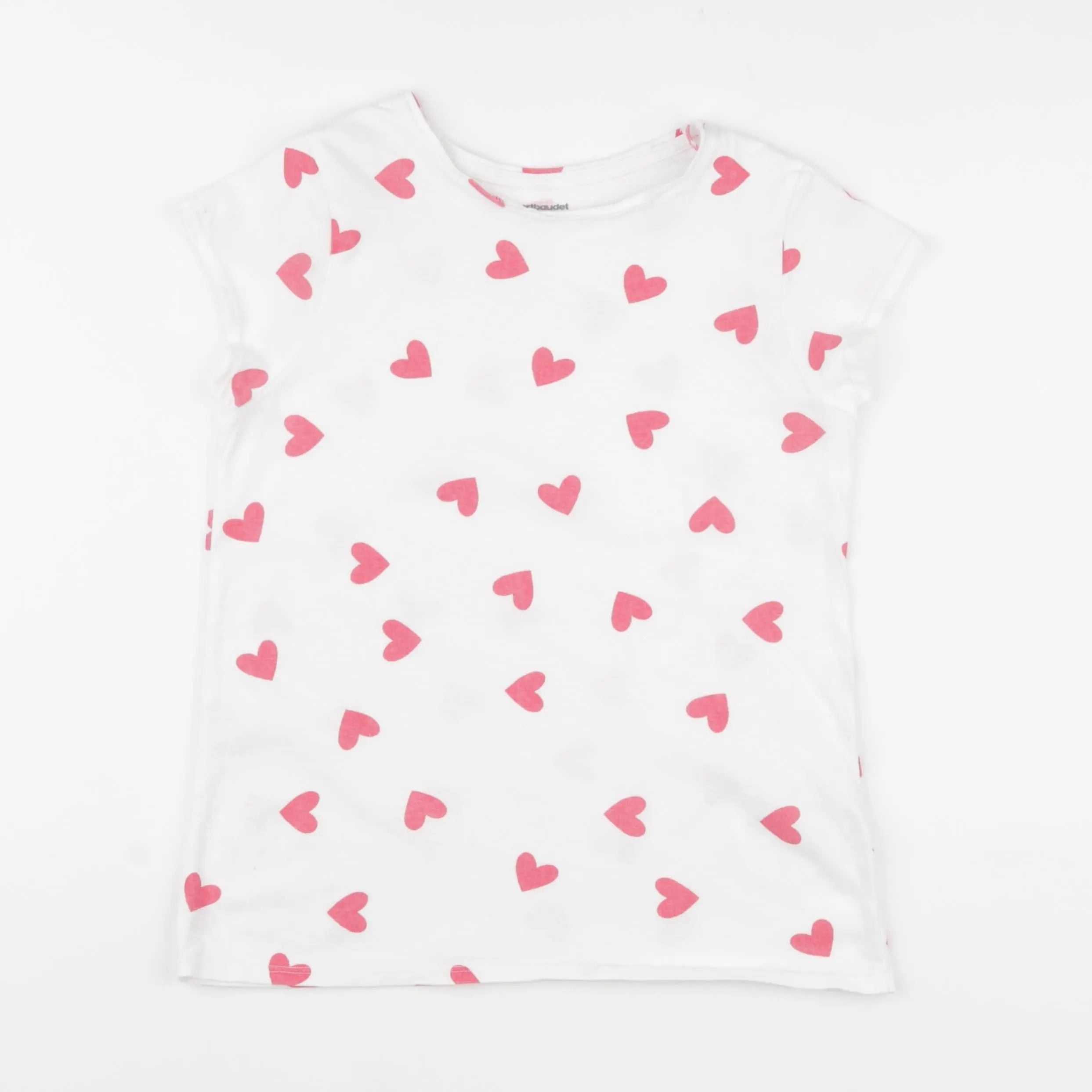 Vertbaudet - tee-shirt rose, blanc - 10 ans