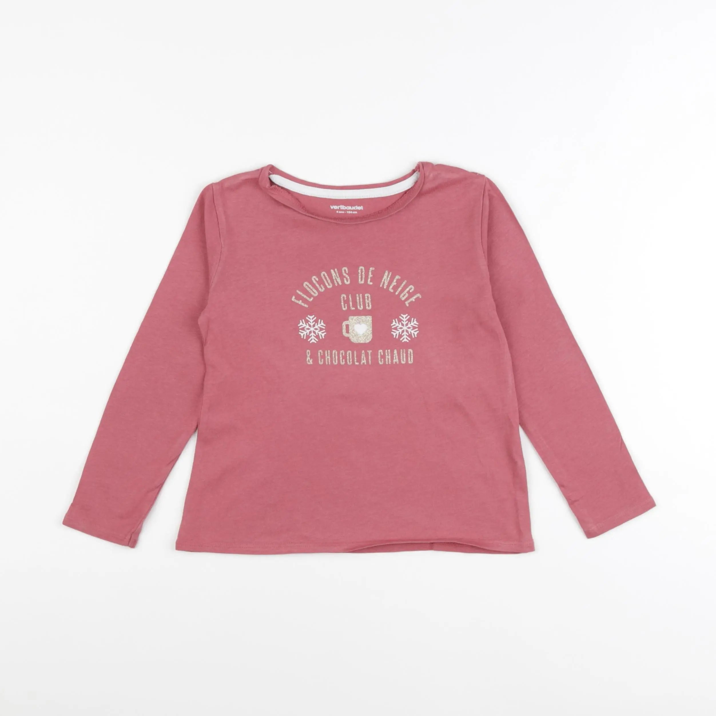 Vertbaudet - tee-shirt rose - 4 ans