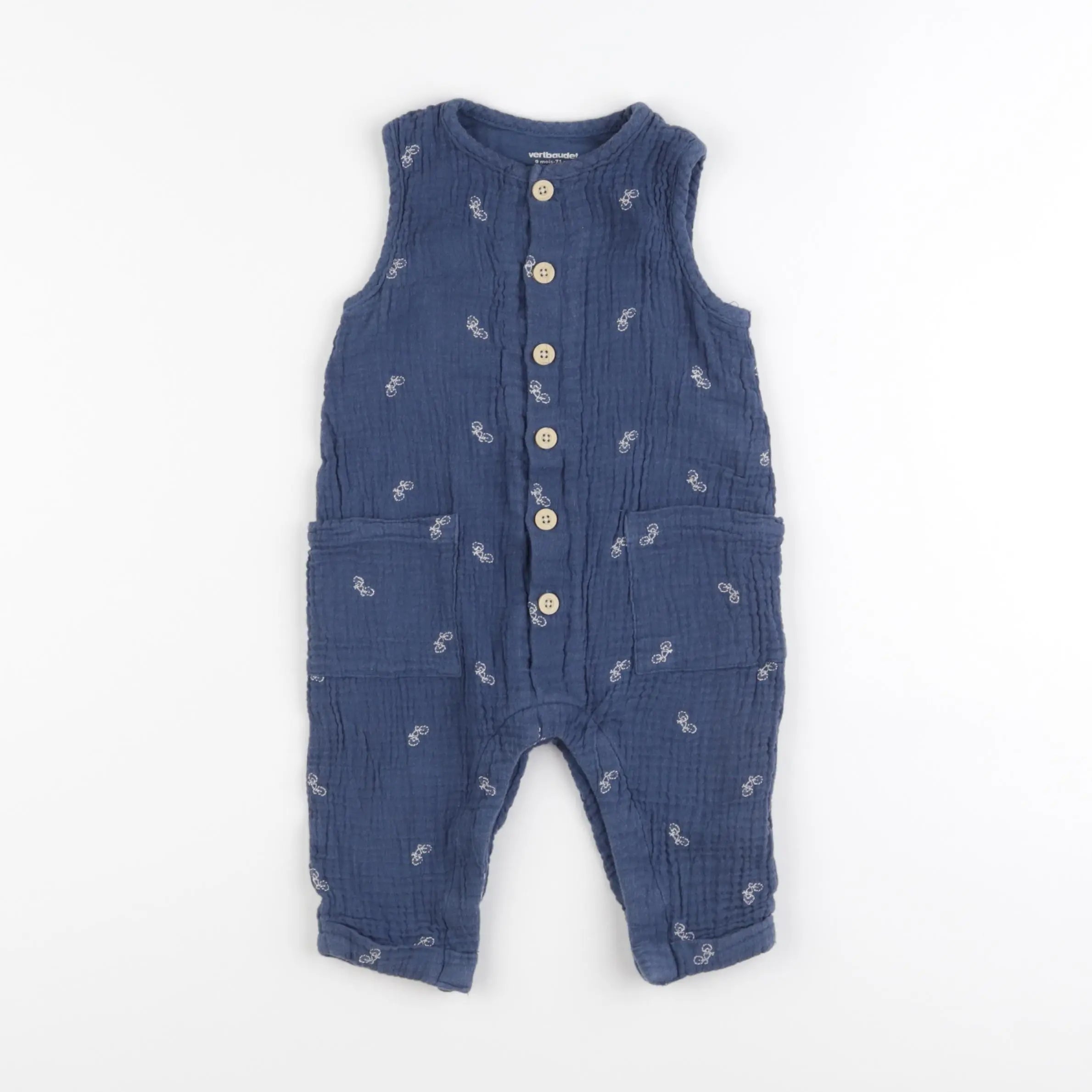 Vertbaudet - combinaison bleu - 9 mois