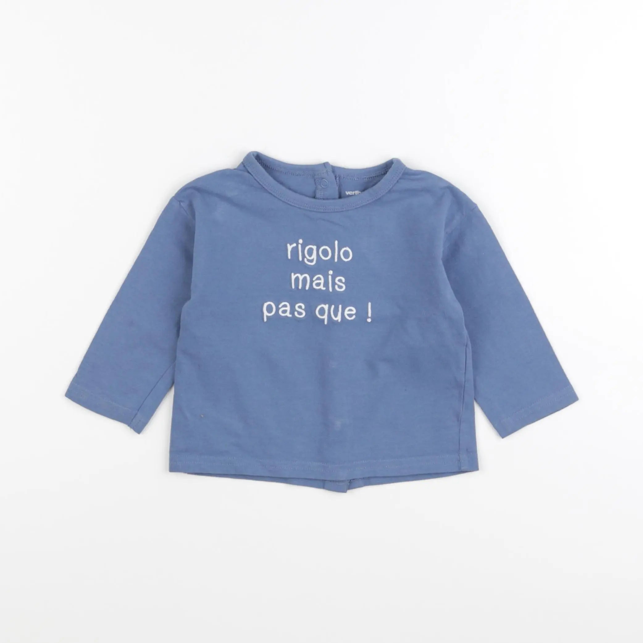 Vertbaudet - tee-shirt bleu - 9 mois