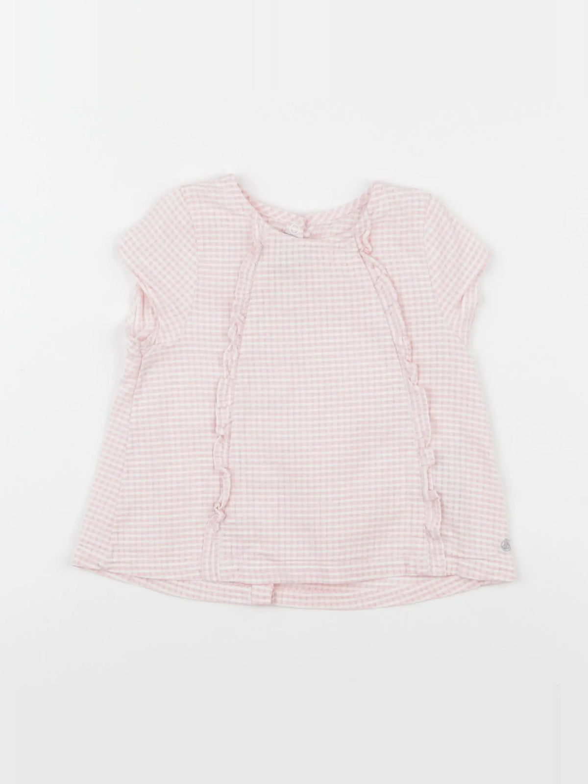 Petit Bateau - robe blanc, rose - 18 mois