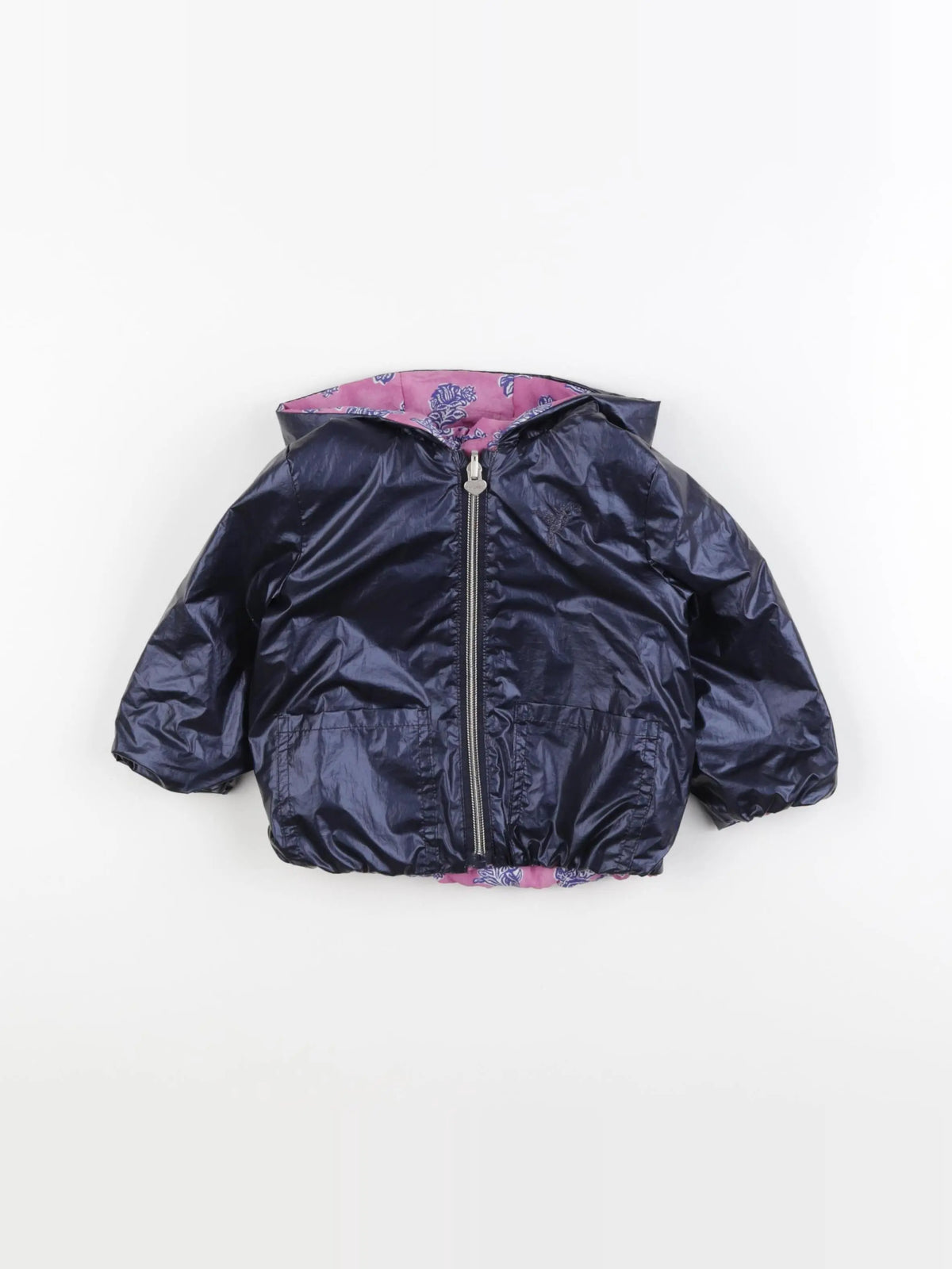 IKKS - veste réversible bleu, violet - 18 mois