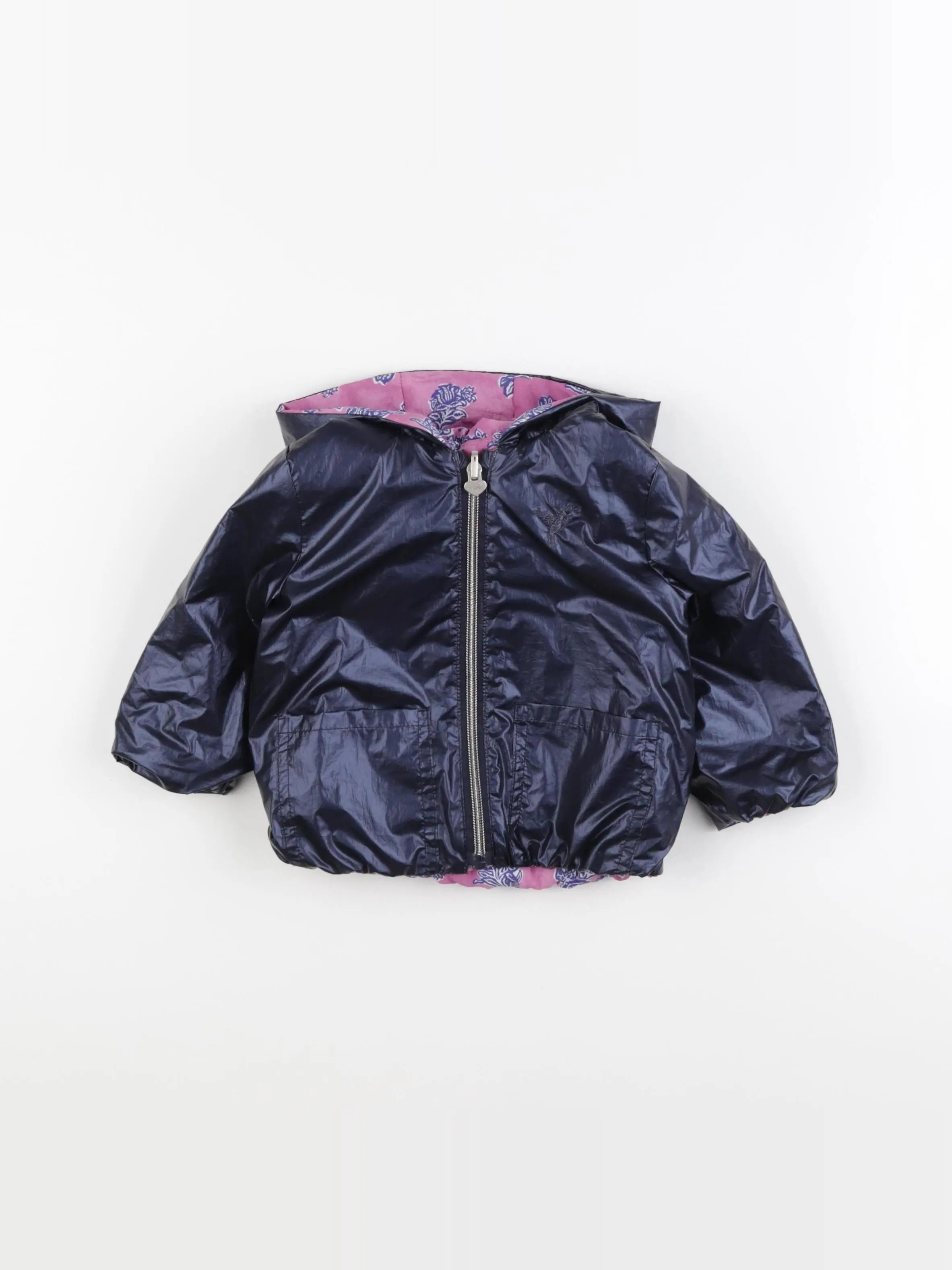 IKKS - veste réversible bleu, violet - 18 mois