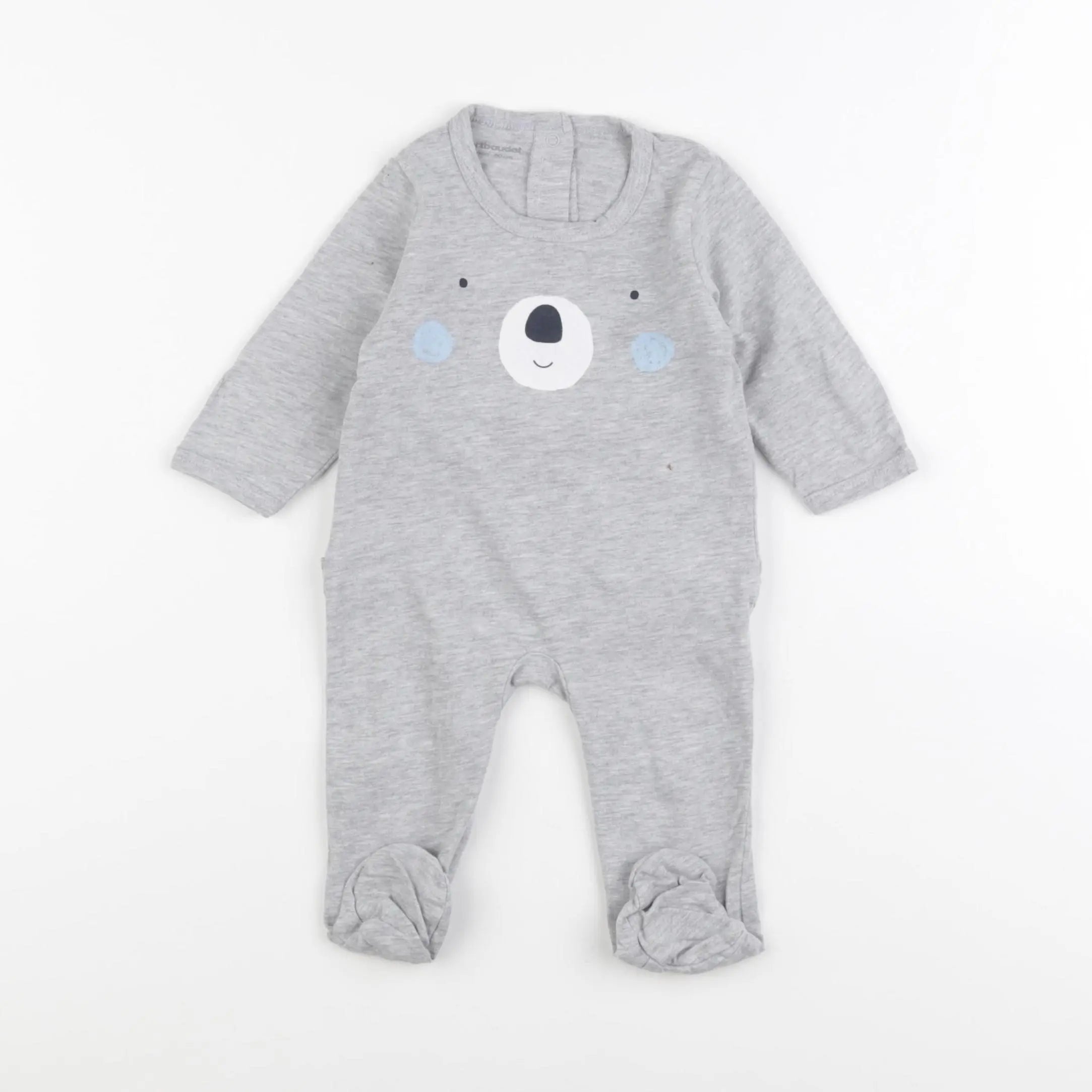Vertbaudet - pyjama coton gris - 3 mois