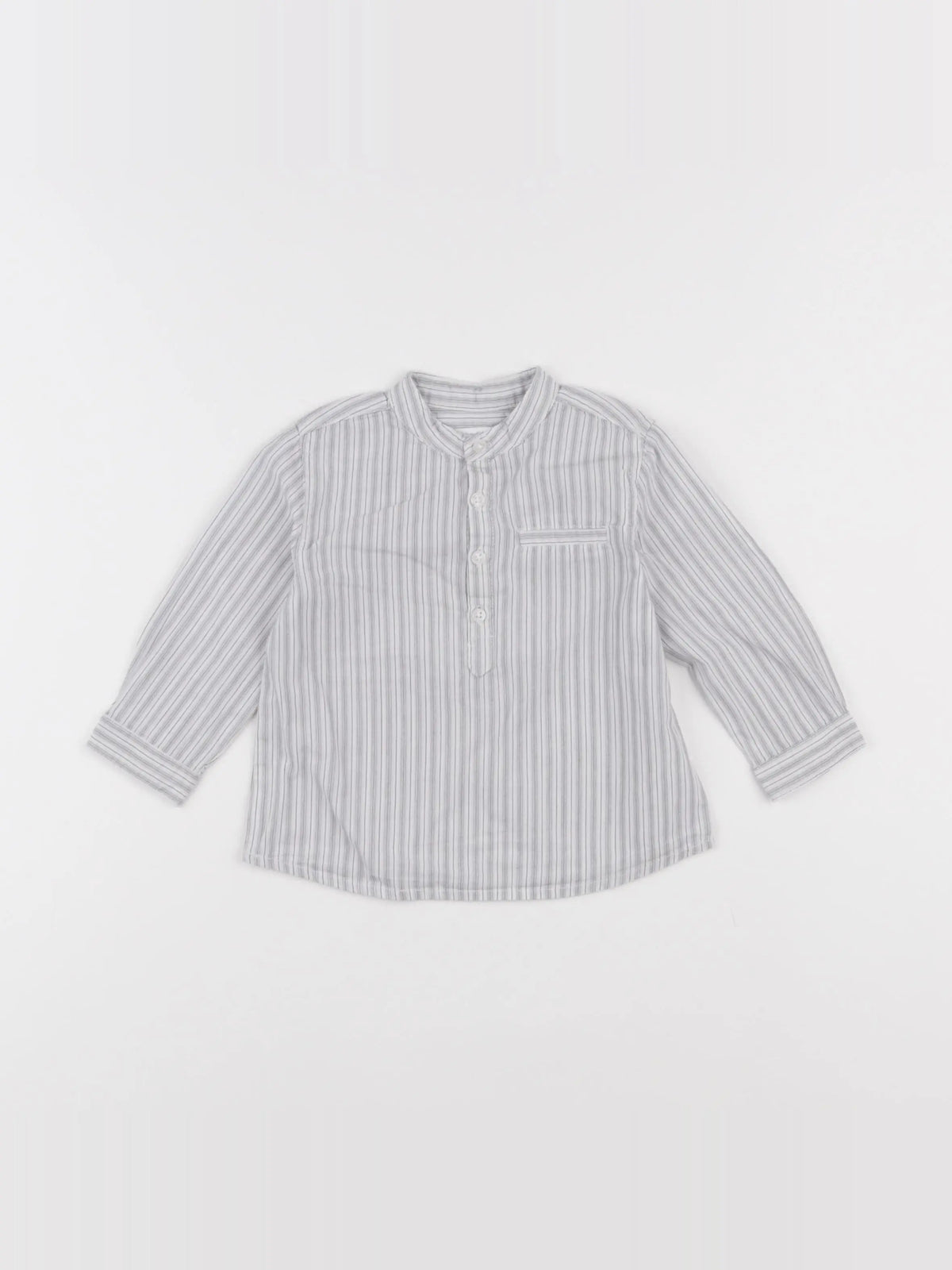 Boutchou - chemise blanc, gris - 9 mois