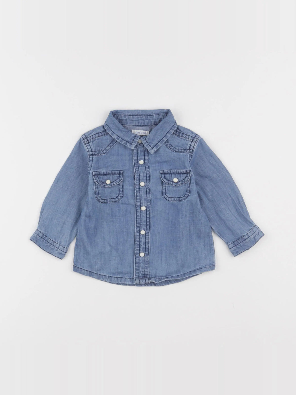 Boutchou - chemise bleu - 6 mois
