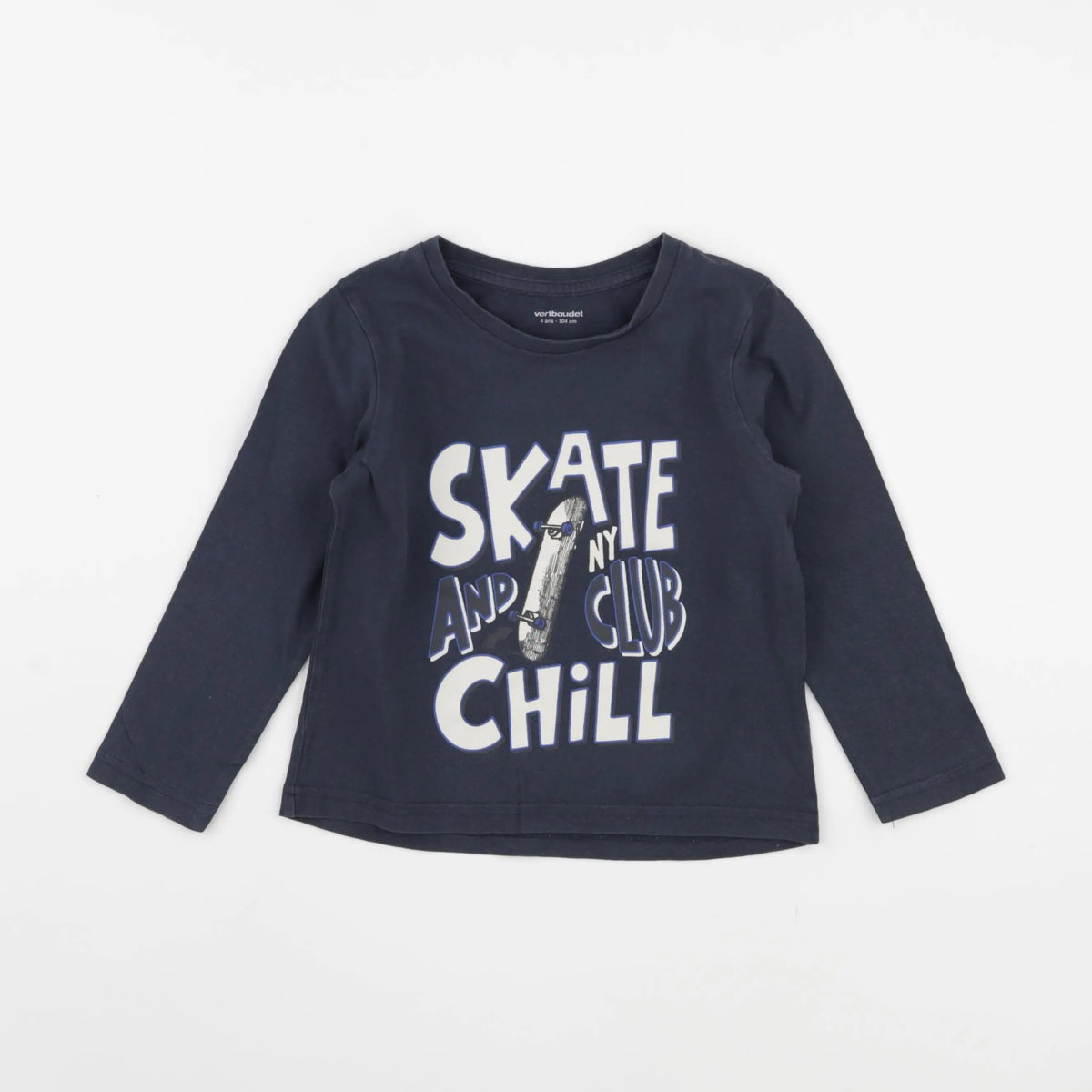 Vertbaudet - tee-shirt bleu - 4 ans