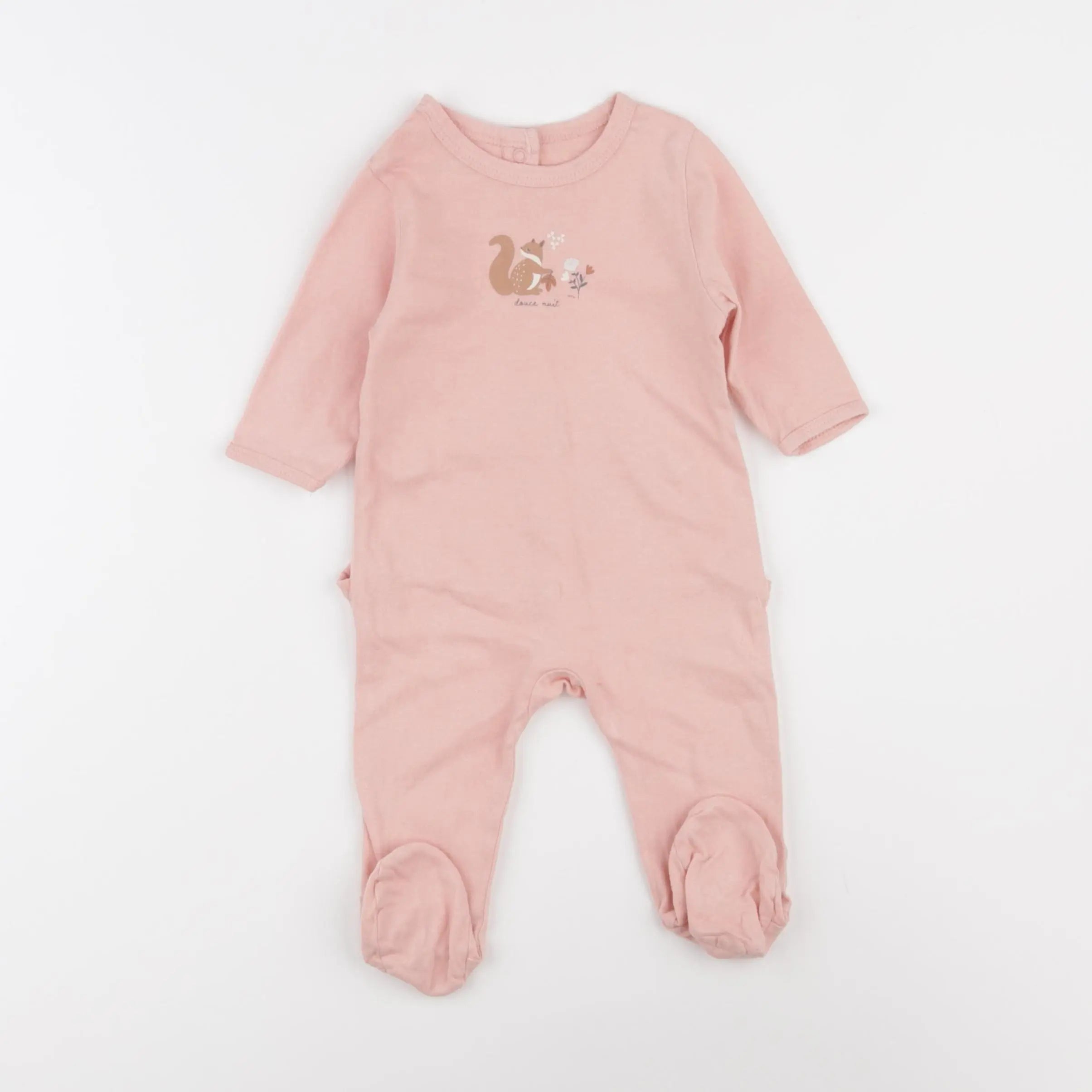 Vertbaudet - pyjama coton rose - 3 mois