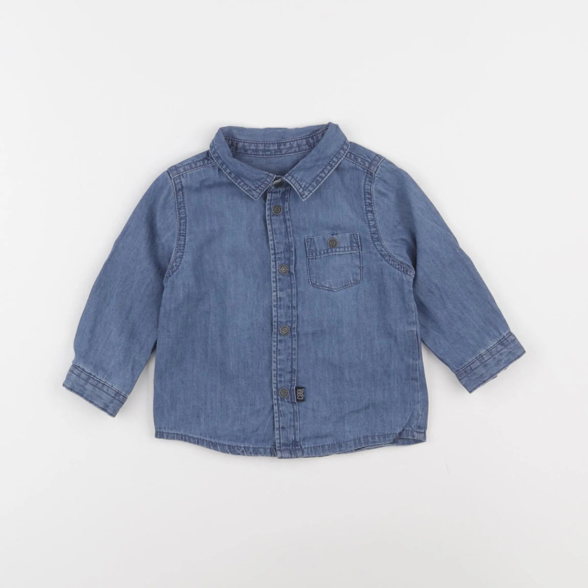 Vertbaudet - chemise bleu - 9 mois