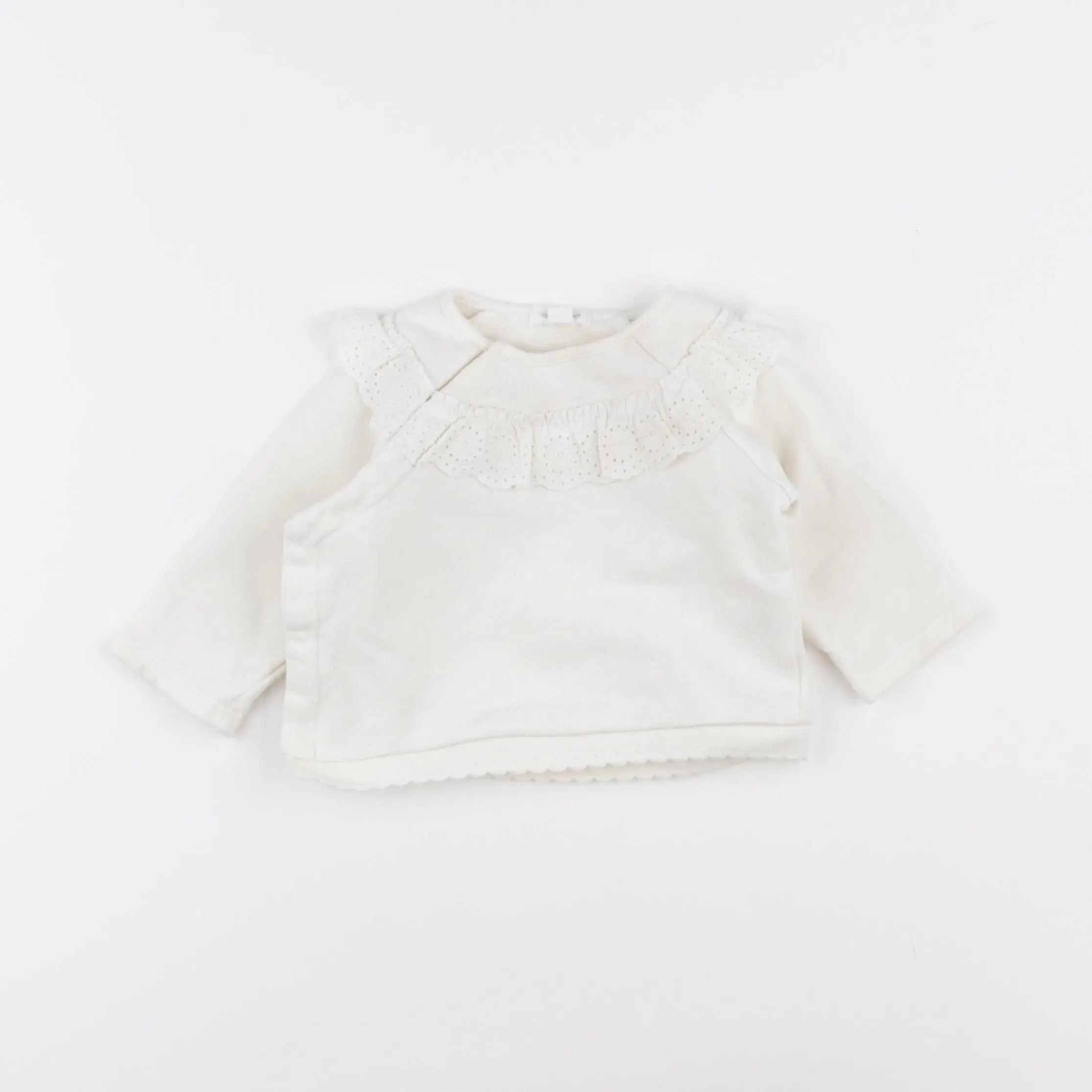 Vertbaudet - sweat beige - 6 mois
