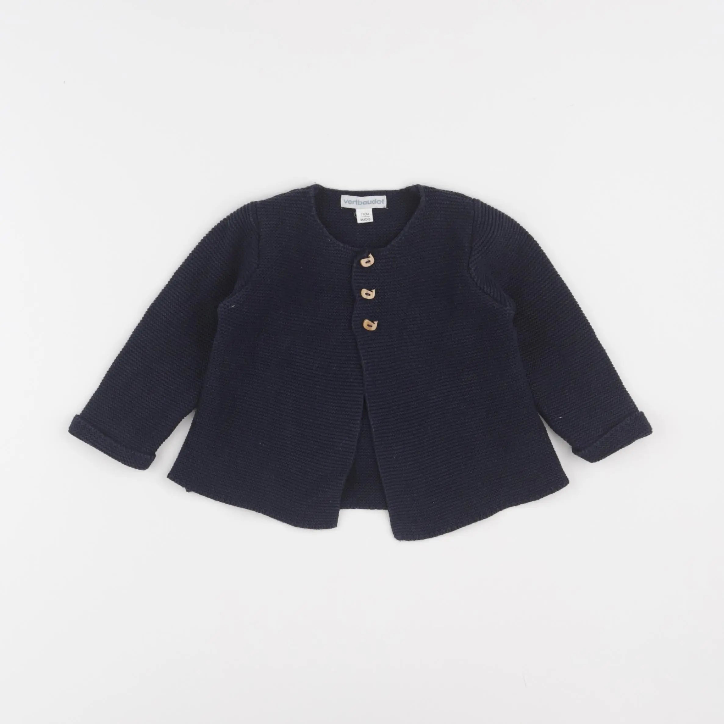 Vertbaudet - gilet bleu - 9 mois