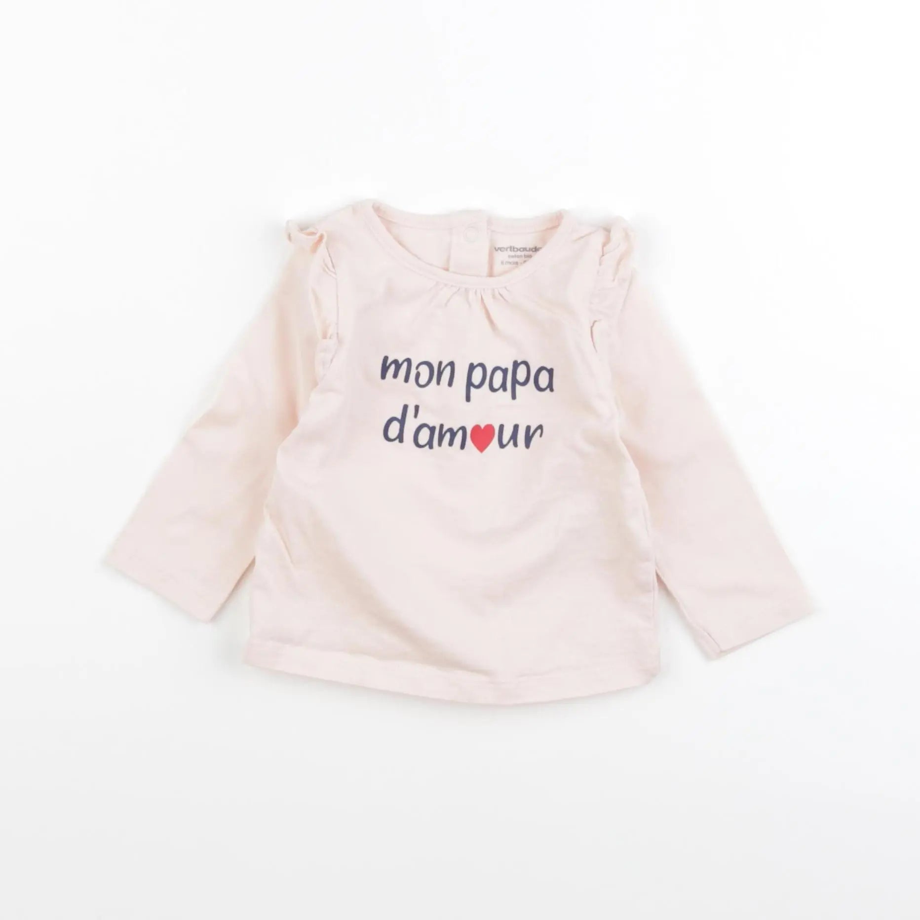 Vertbaudet - tee-shirt rose - 6 mois