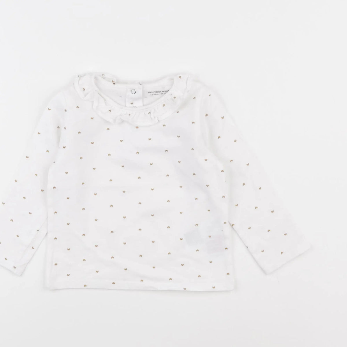 Vertbaudet - tee-shirt blanc, or - 18 mois