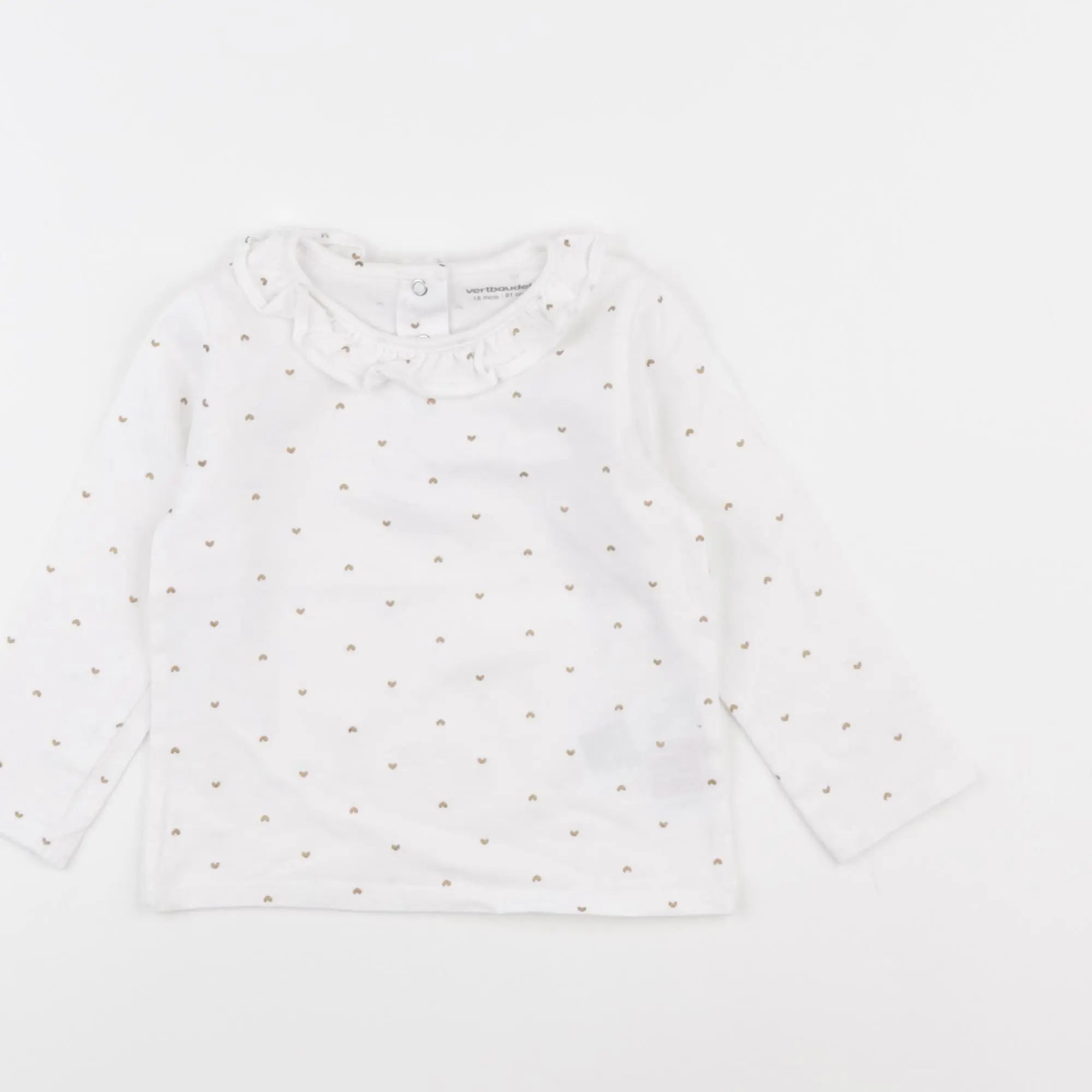 Vertbaudet - tee-shirt blanc, or - 18 mois