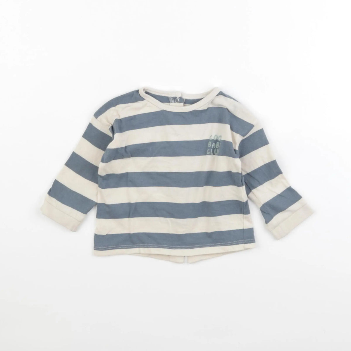 Vertbaudet - tee-shirt bleu, beige - 9 mois