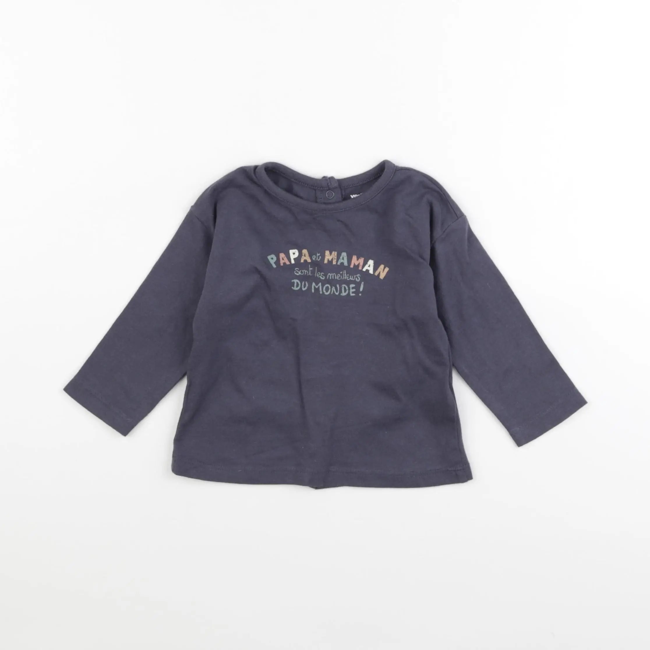 Vertbaudet - tee-shirt gris - 9 mois