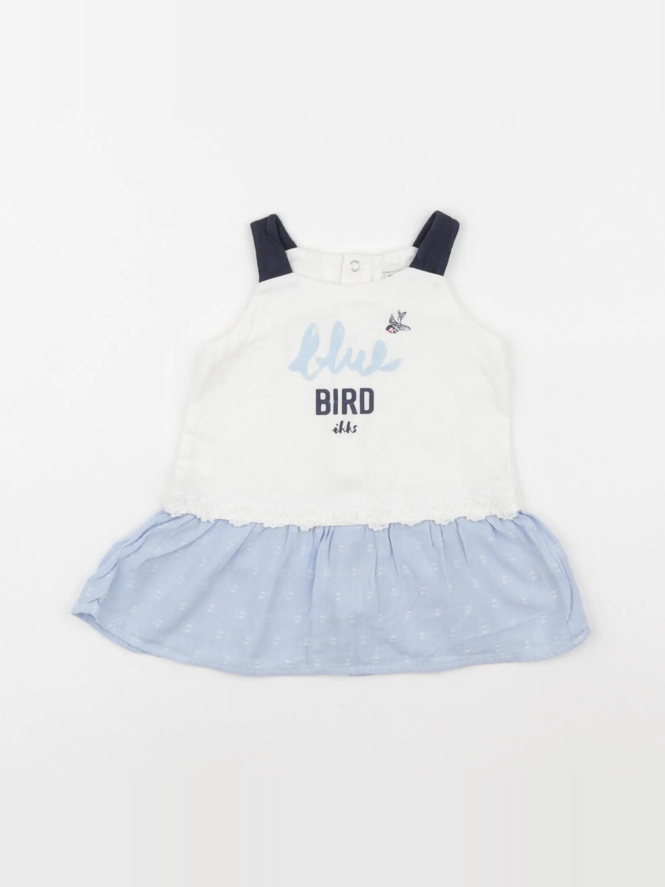 IKKS - robe blanc, bleu - 12 mois