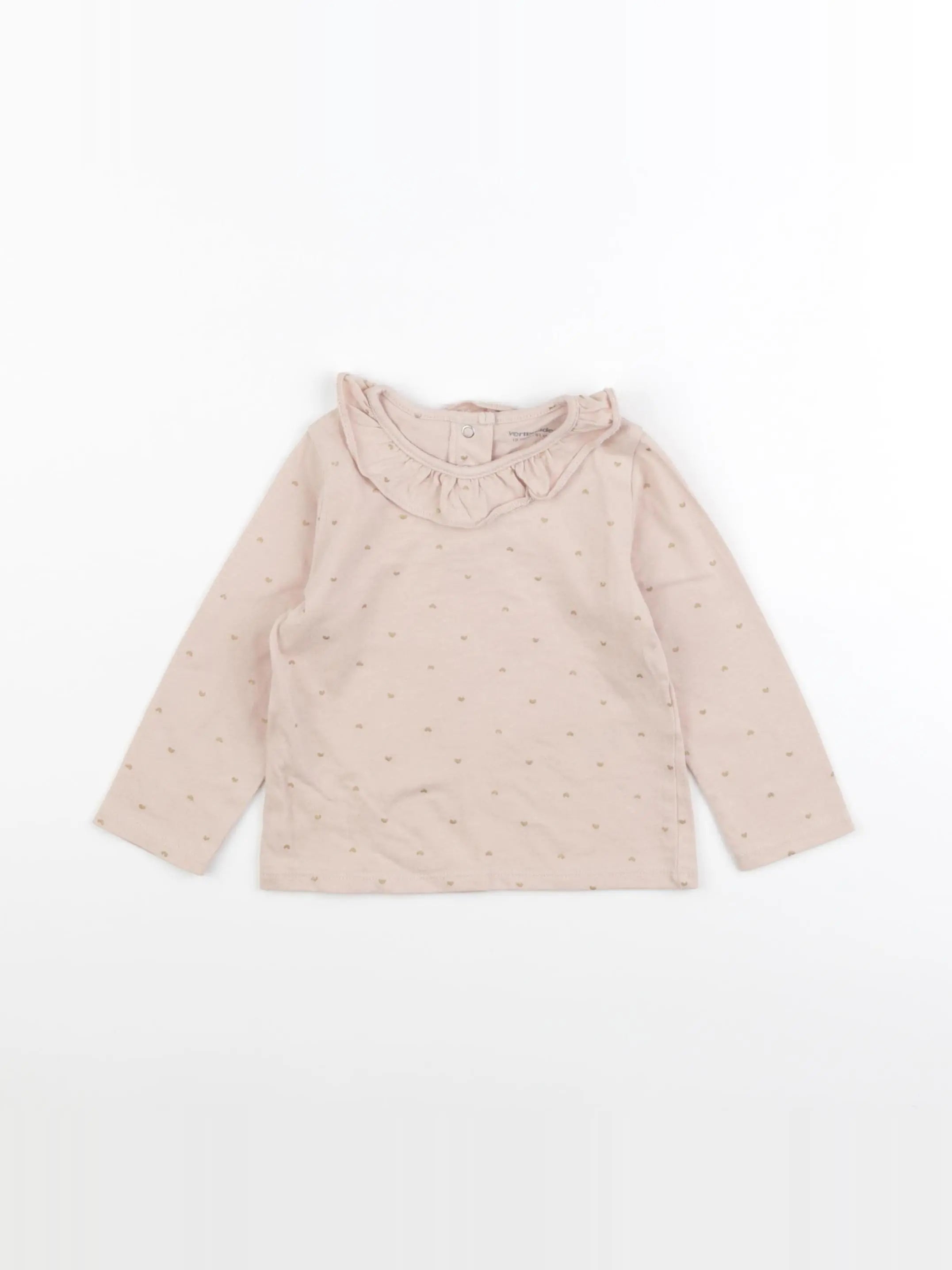 Vertbaudet - tee-shirt rose, or - 18 mois