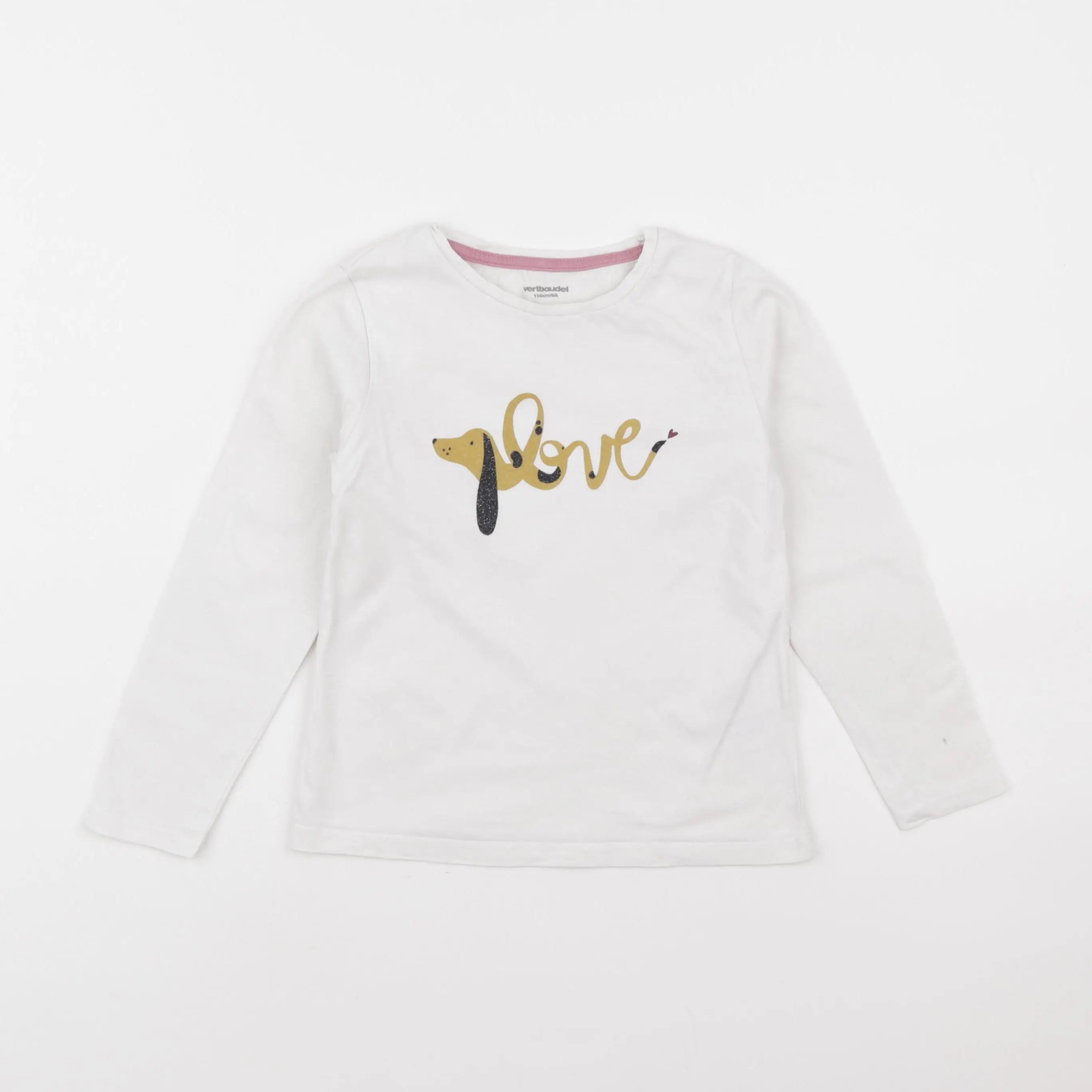 Vertbaudet - tee-shirt blanc - 6 ans
