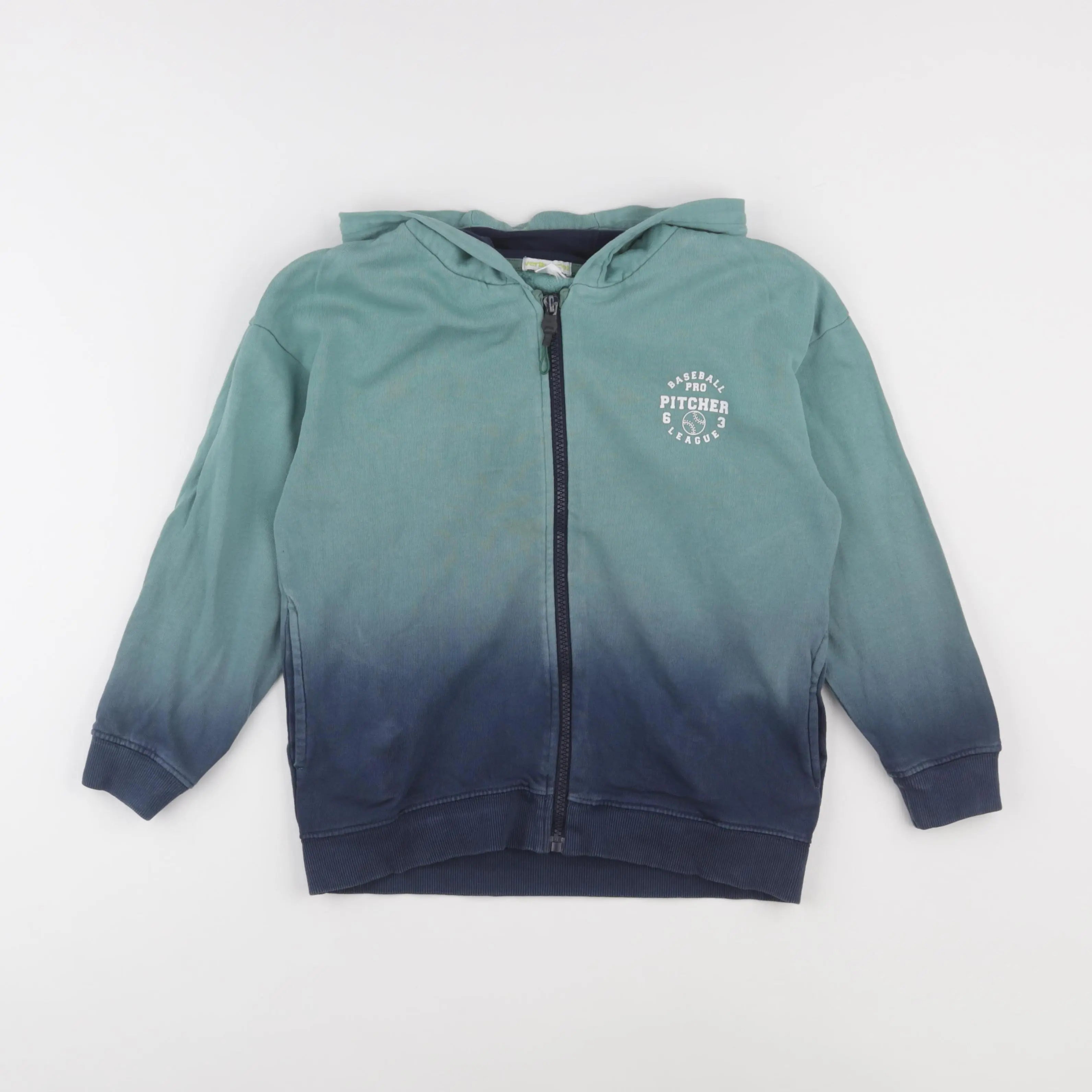 Vertbaudet - sweat vert, bleu - 8 ans