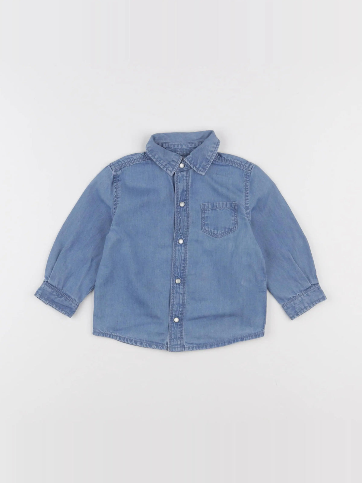 Boutchou - chemise bleu - 12 mois