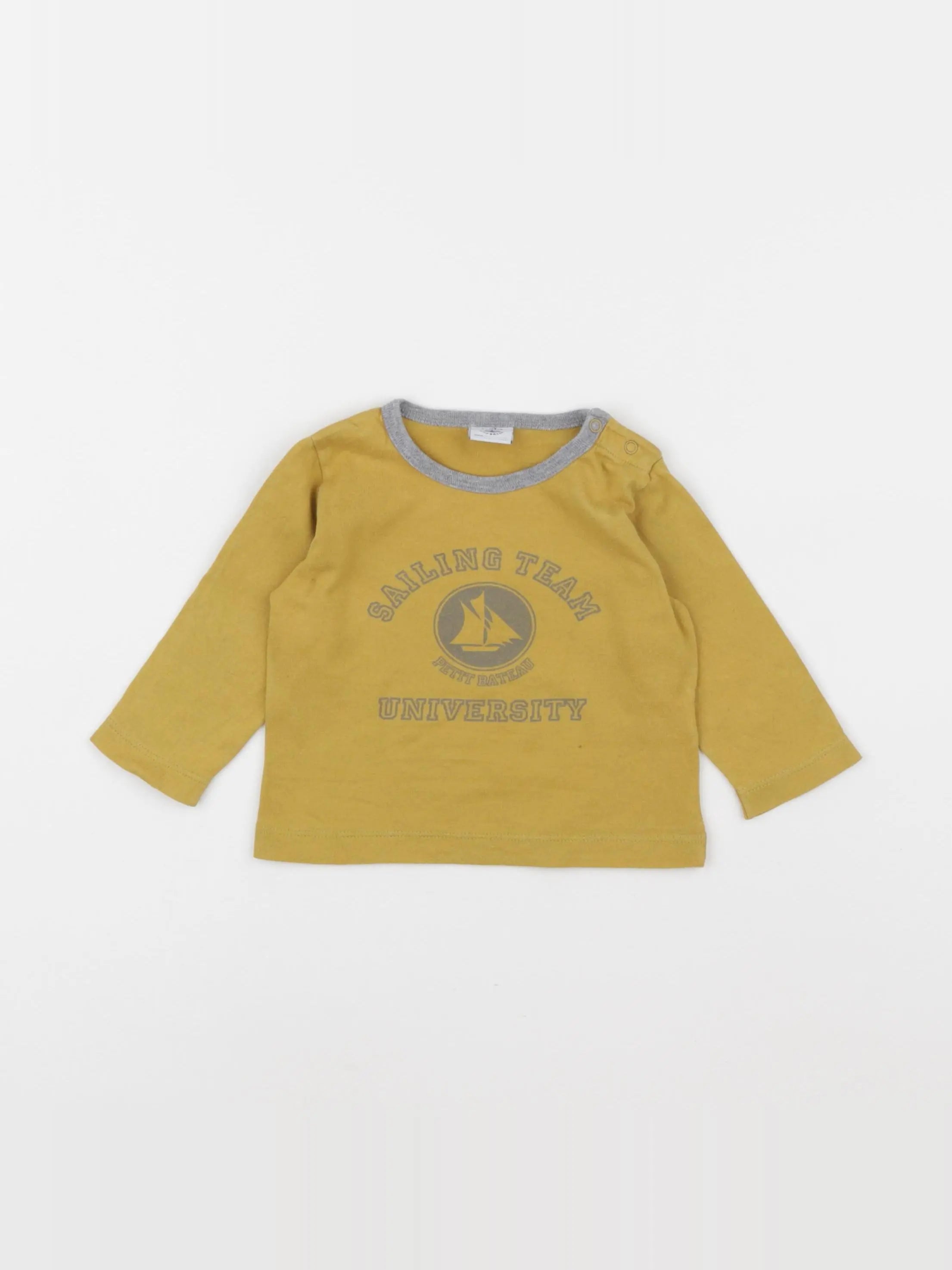 Petit Bateau - tee-shirt jaune - 6 mois