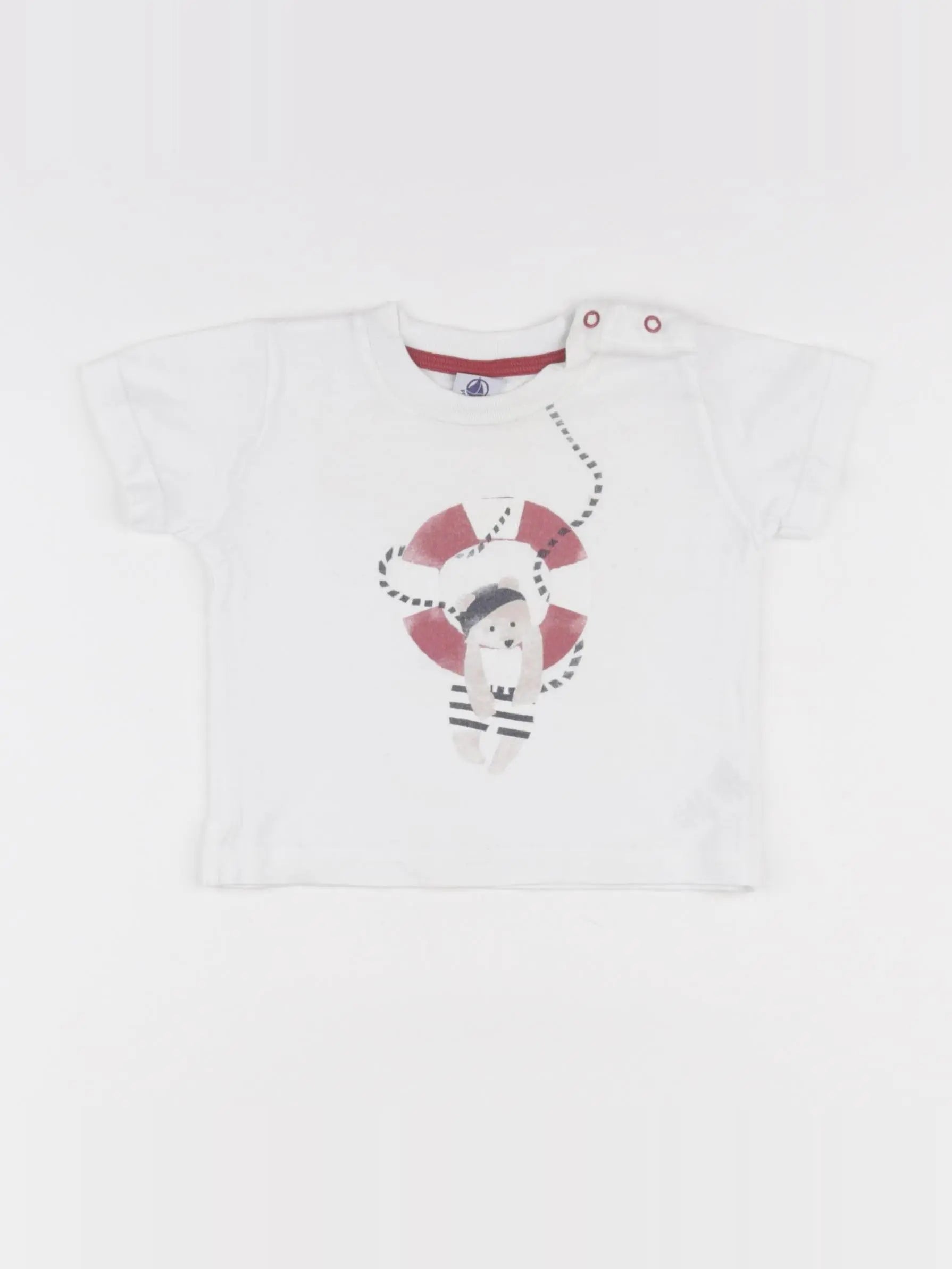 Petit Bateau - tee-shirt blanc - 6 mois