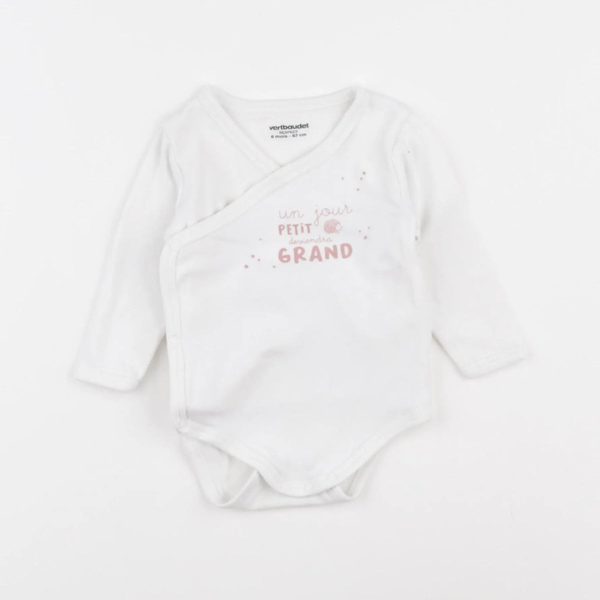 Vertbaudet - body blanc - 6 mois