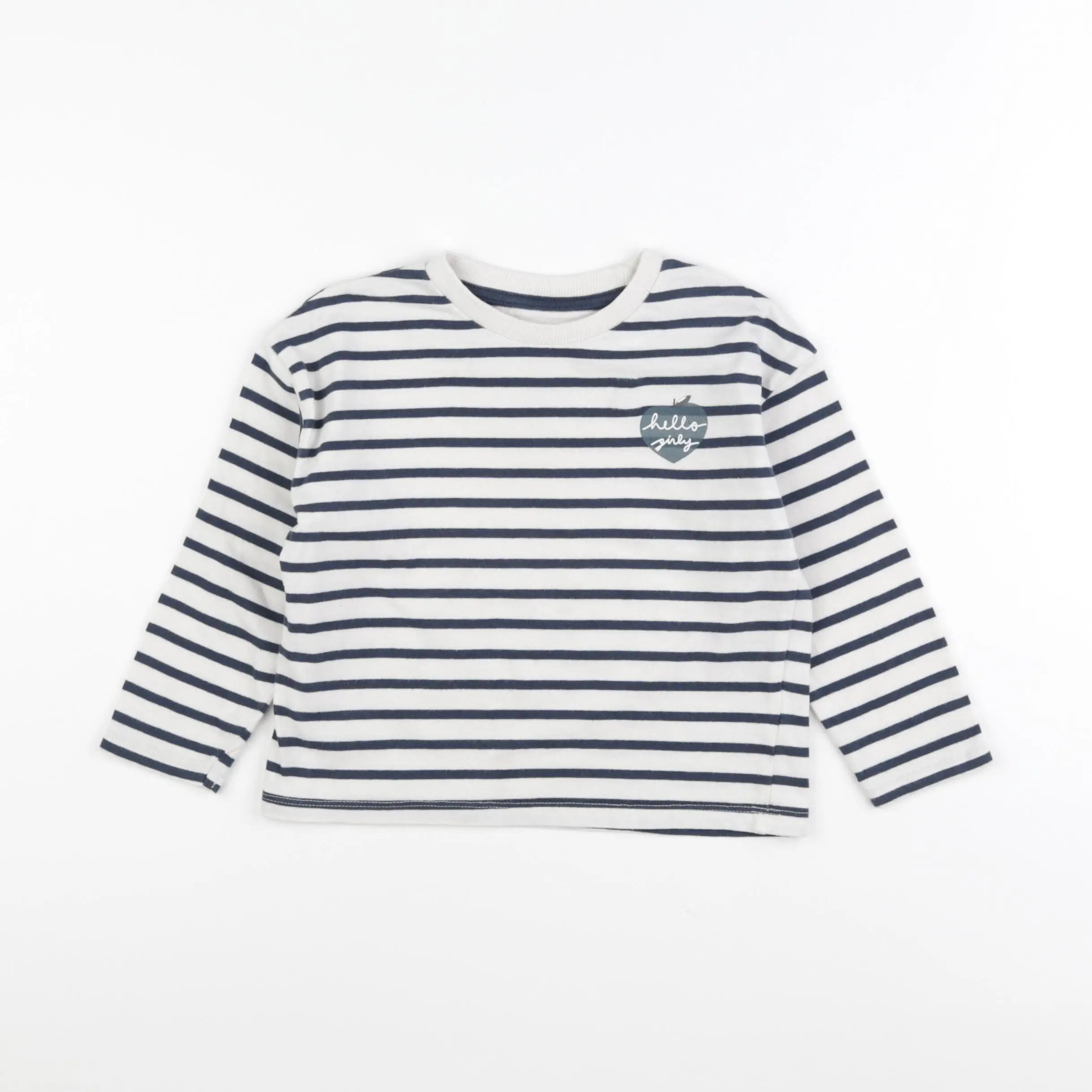 Vertbaudet - tee-shirt blanc, bleu - 4 ans