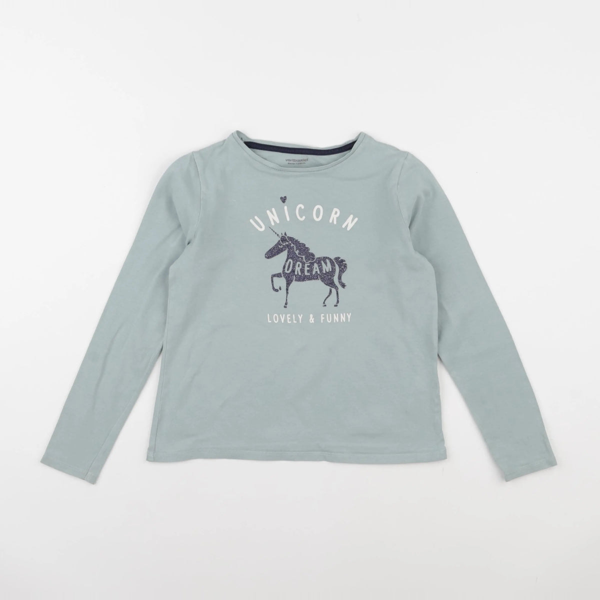 Vertbaudet - tee-shirt bleu - 8 ans