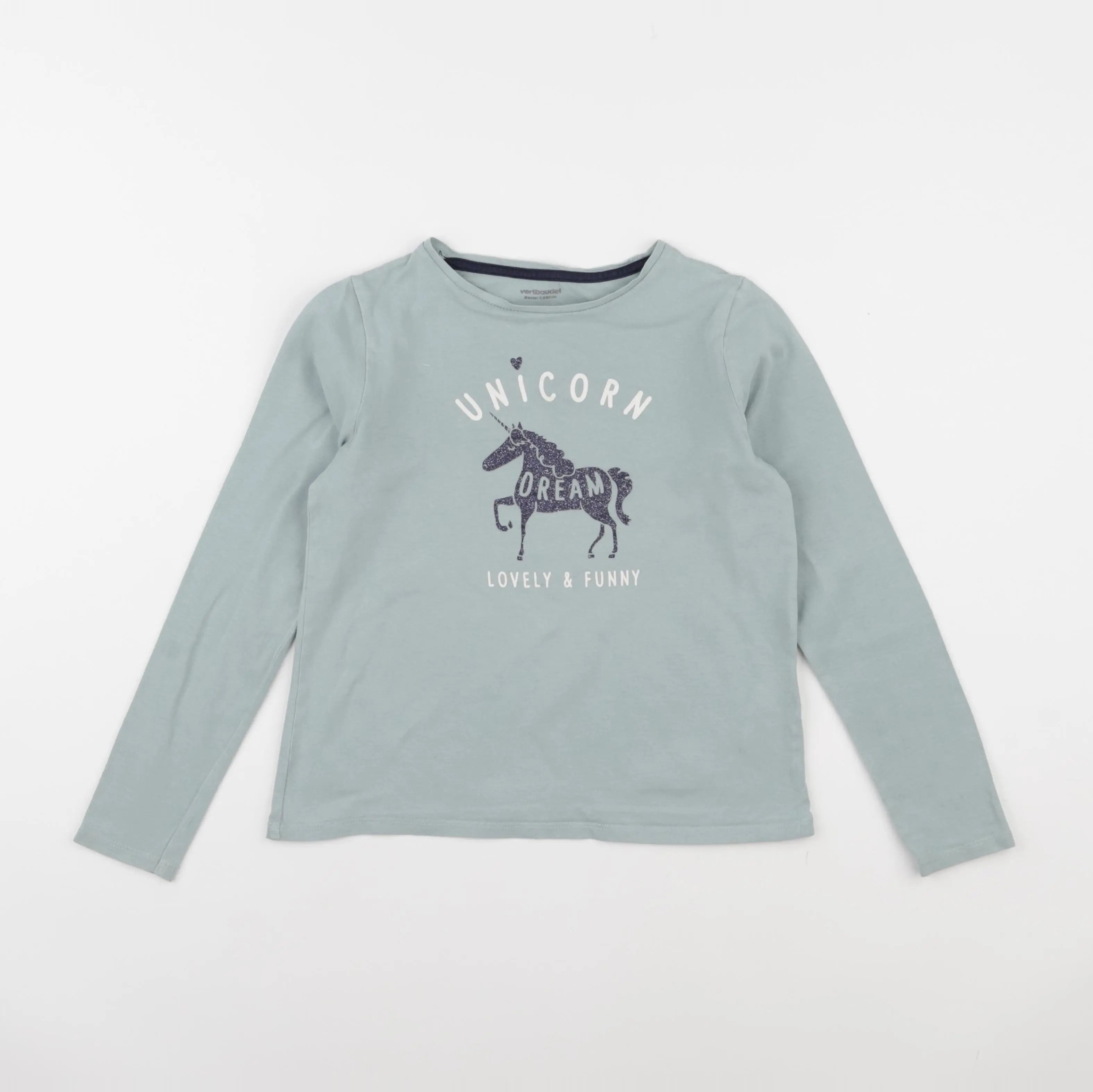 Vertbaudet - tee-shirt bleu - 8 ans