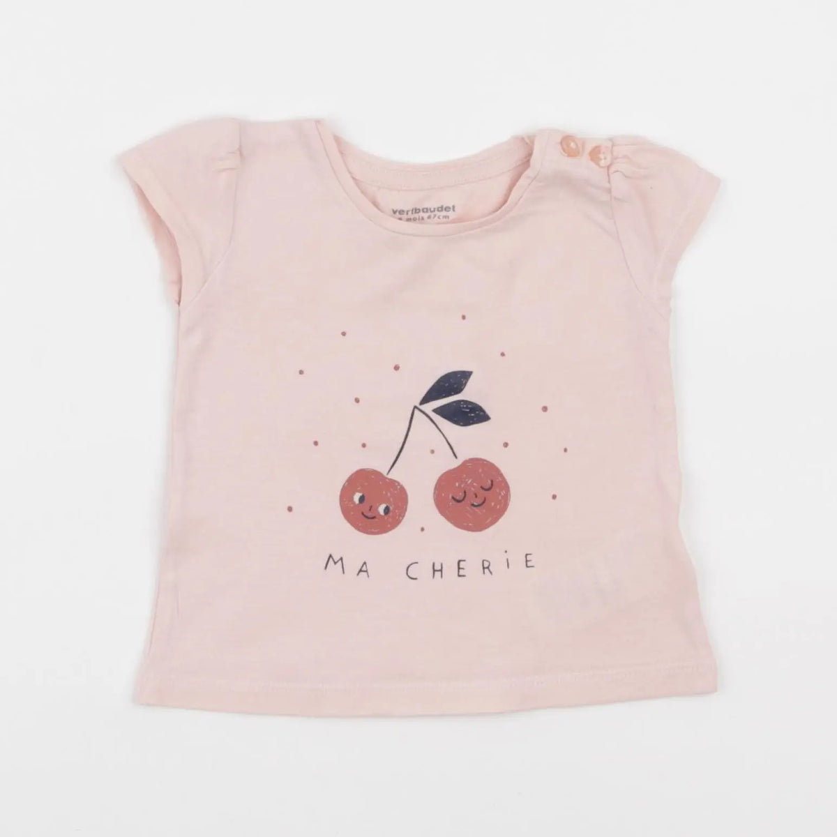 Vertbaudet - tee-shirt rose - 6 mois