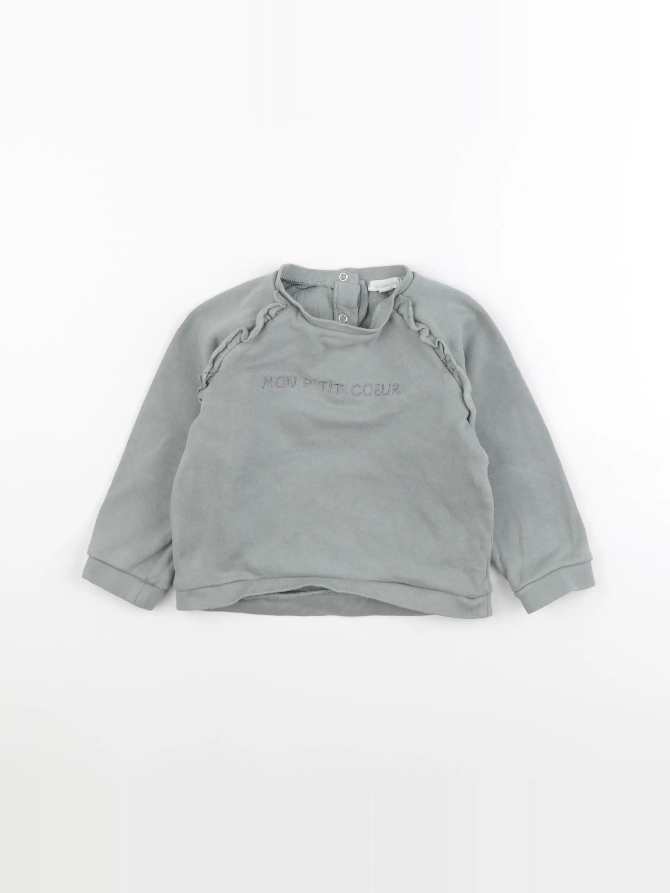 Vertbaudet - sweat vert - 24 mois