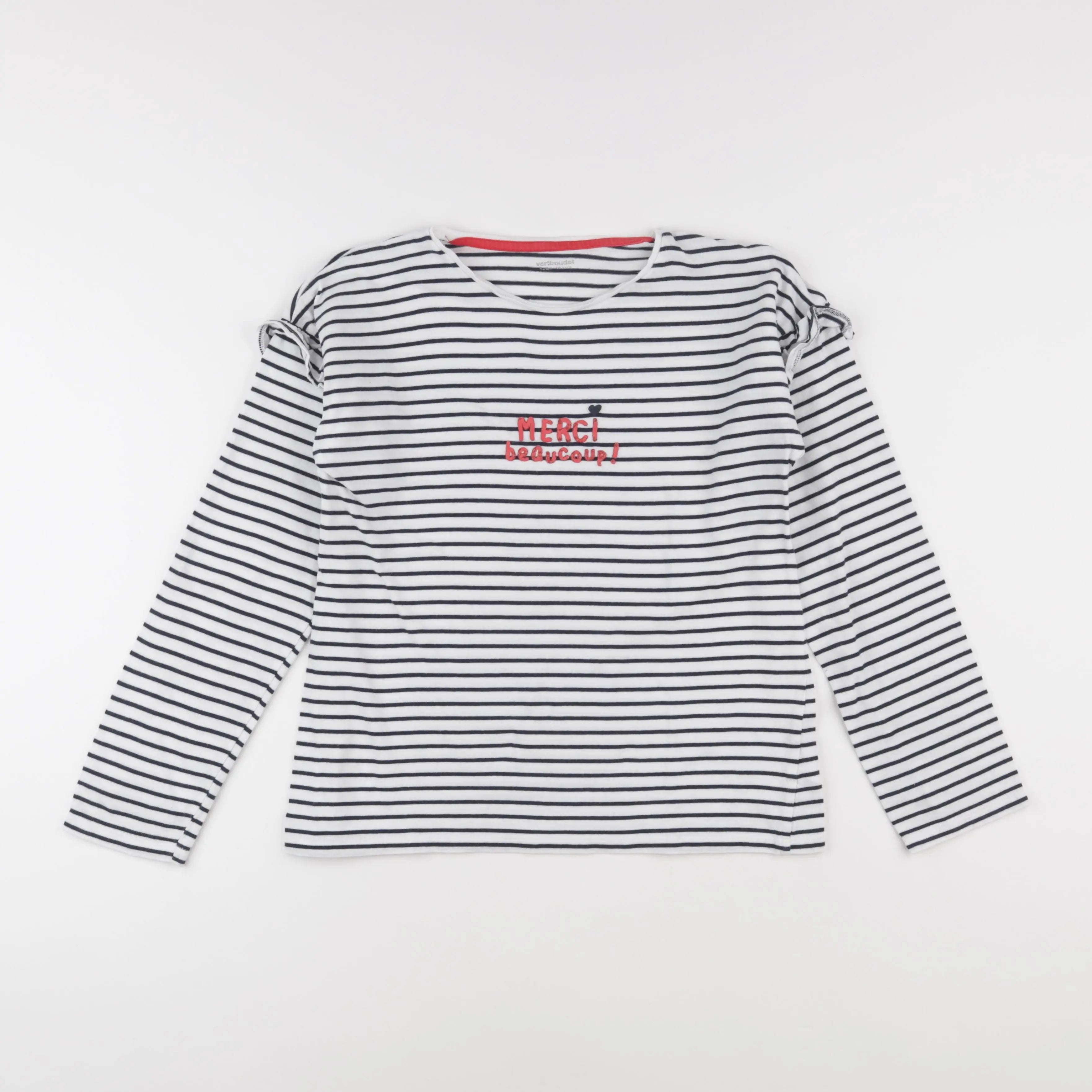 Vertbaudet - tee-shirt blanc, bleu - 12 ans