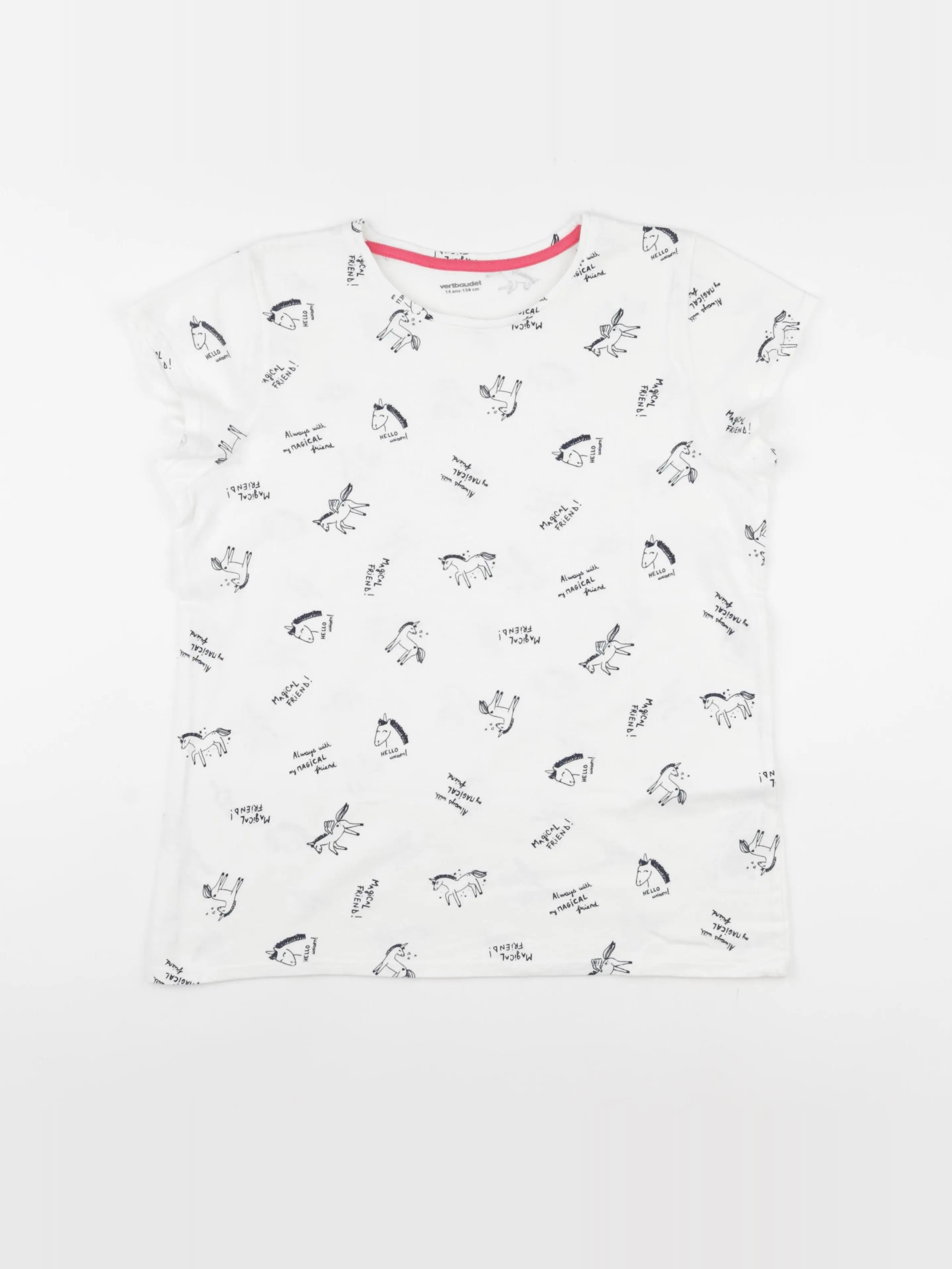 Vertbaudet - tee-shirt blanc - 14 ans